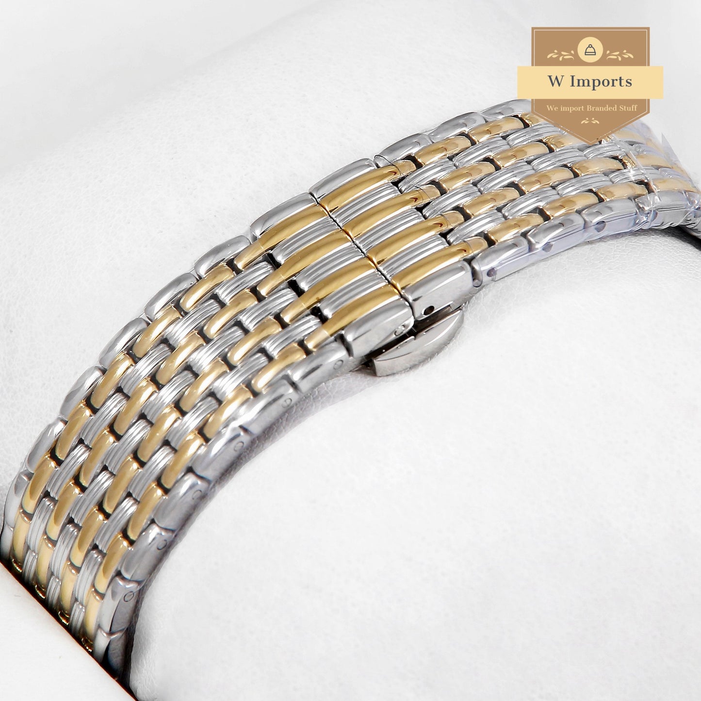Latest Collection Two Tone Yellow Gold With White Dial Ladies Watch