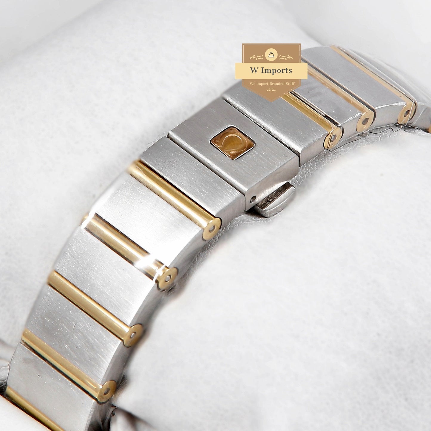 Latest Collection Two Tone Yellow Gold With White Dial Stone Bezel & Figure Ladies Watch