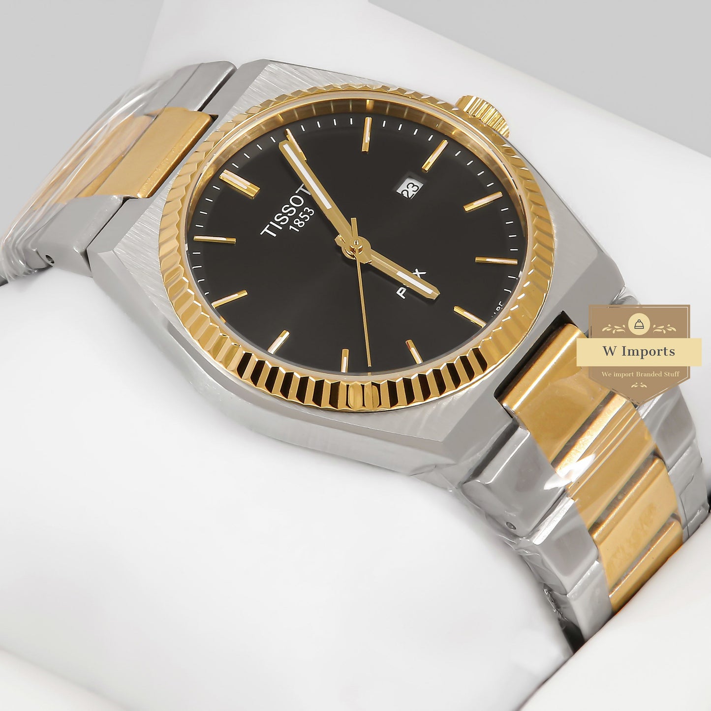LATEST COLLECTION PRX TWO TONE YELLOW GOLD WITH BLACK DIAL WATCH