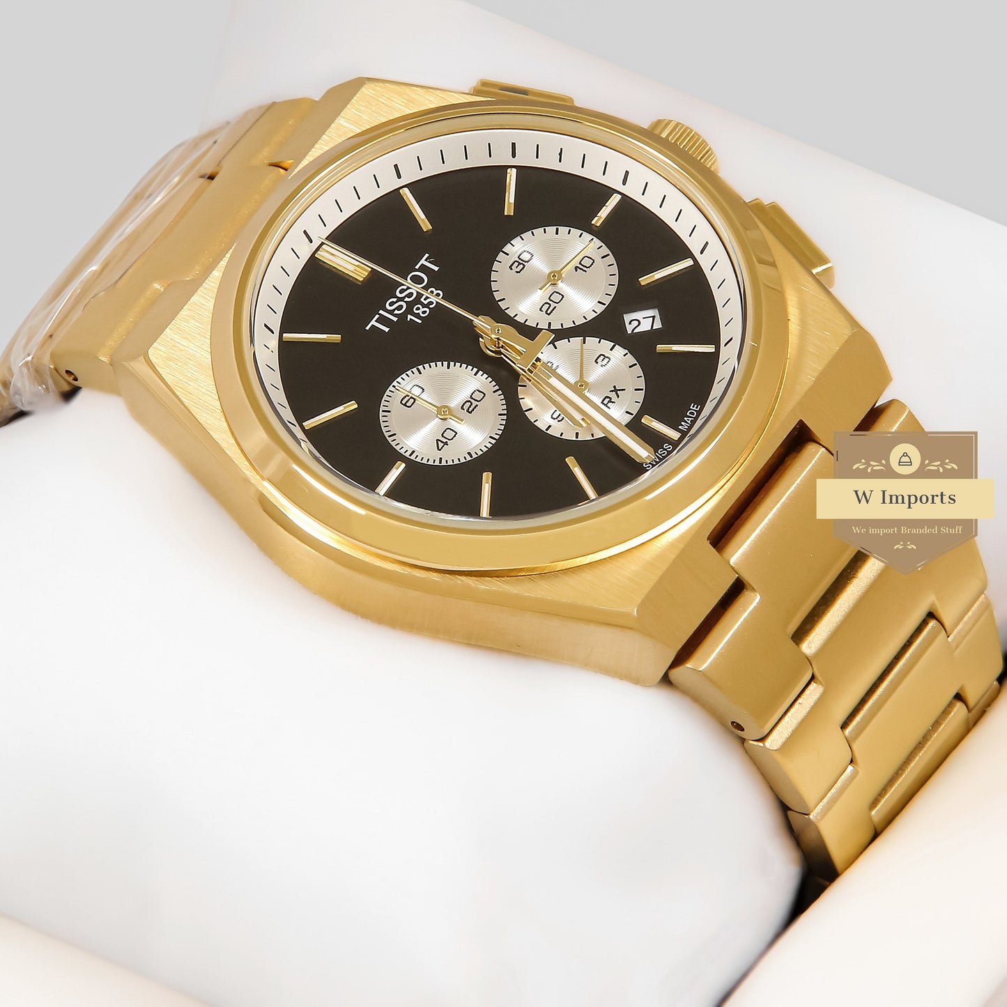 LATEST COLLECTION PRX CHRONOGRAPH YELLOW GOLD WITH BLACK DIAL WATCH