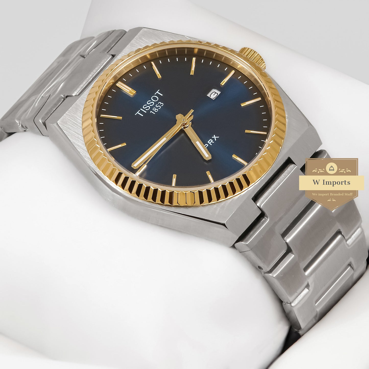 Latest Collection PRX Silver With Blue Dial And Yellow Gold Bezel