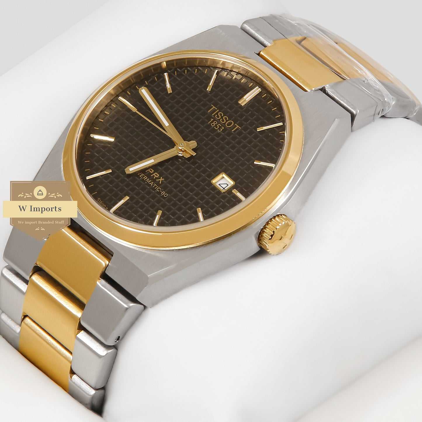 LATEST COLLECTION PRX TWO TONE YELLOW GOLD WITH BLACK DIAL WATCH