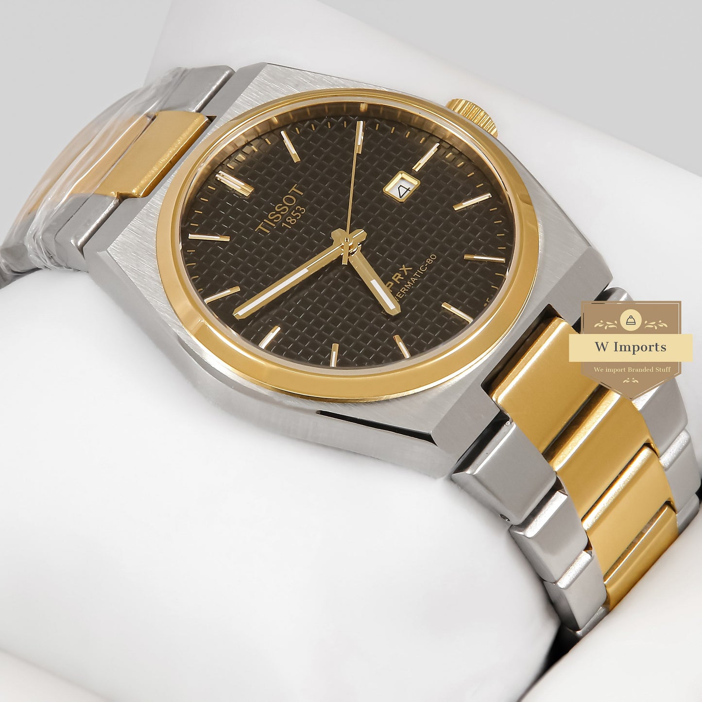 LATEST COLLECTION PRX TWO TONE YELLOW GOLD WITH BLACK DIAL WATCH