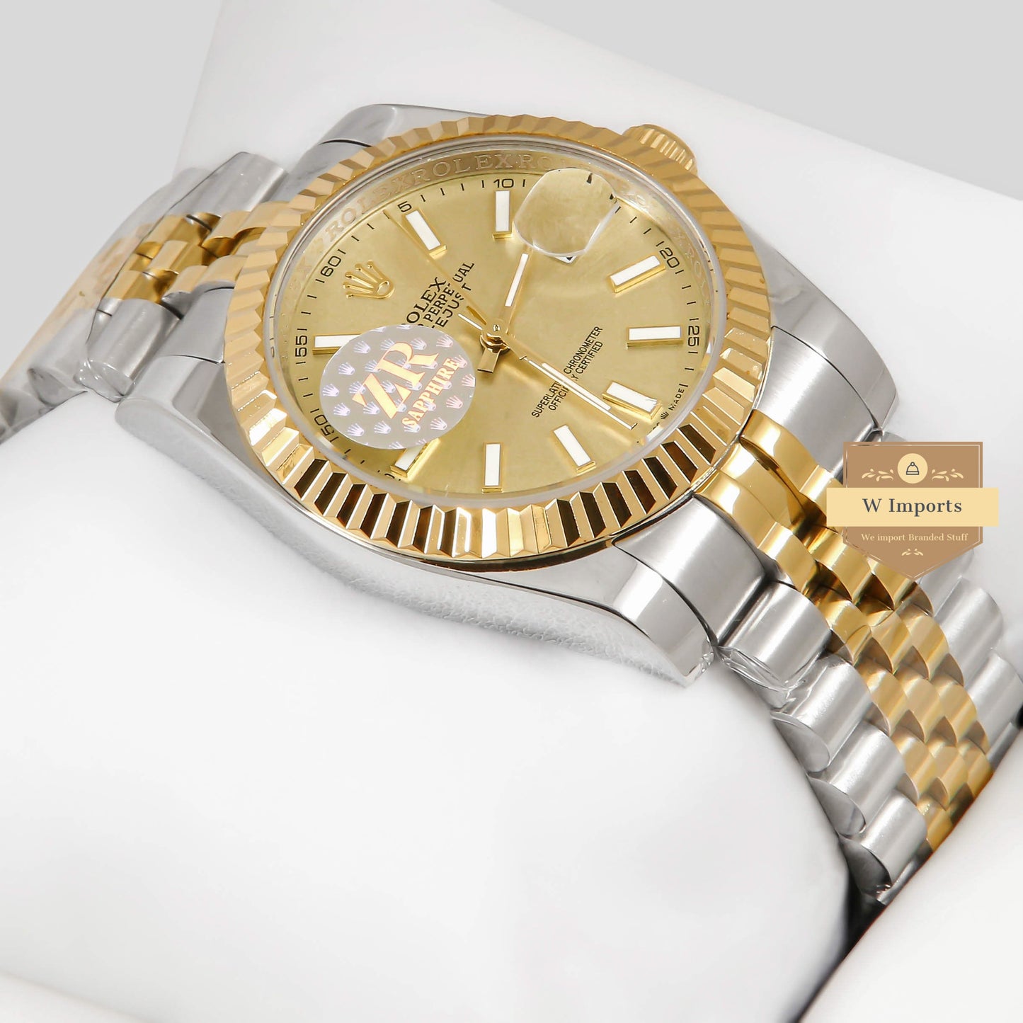 LATEST COLLECTION 36 TWO TONE YELLOW GOLD WITH DIAL FLUTED BEZEL AUTOMATIC WATCH ZR FACTORY