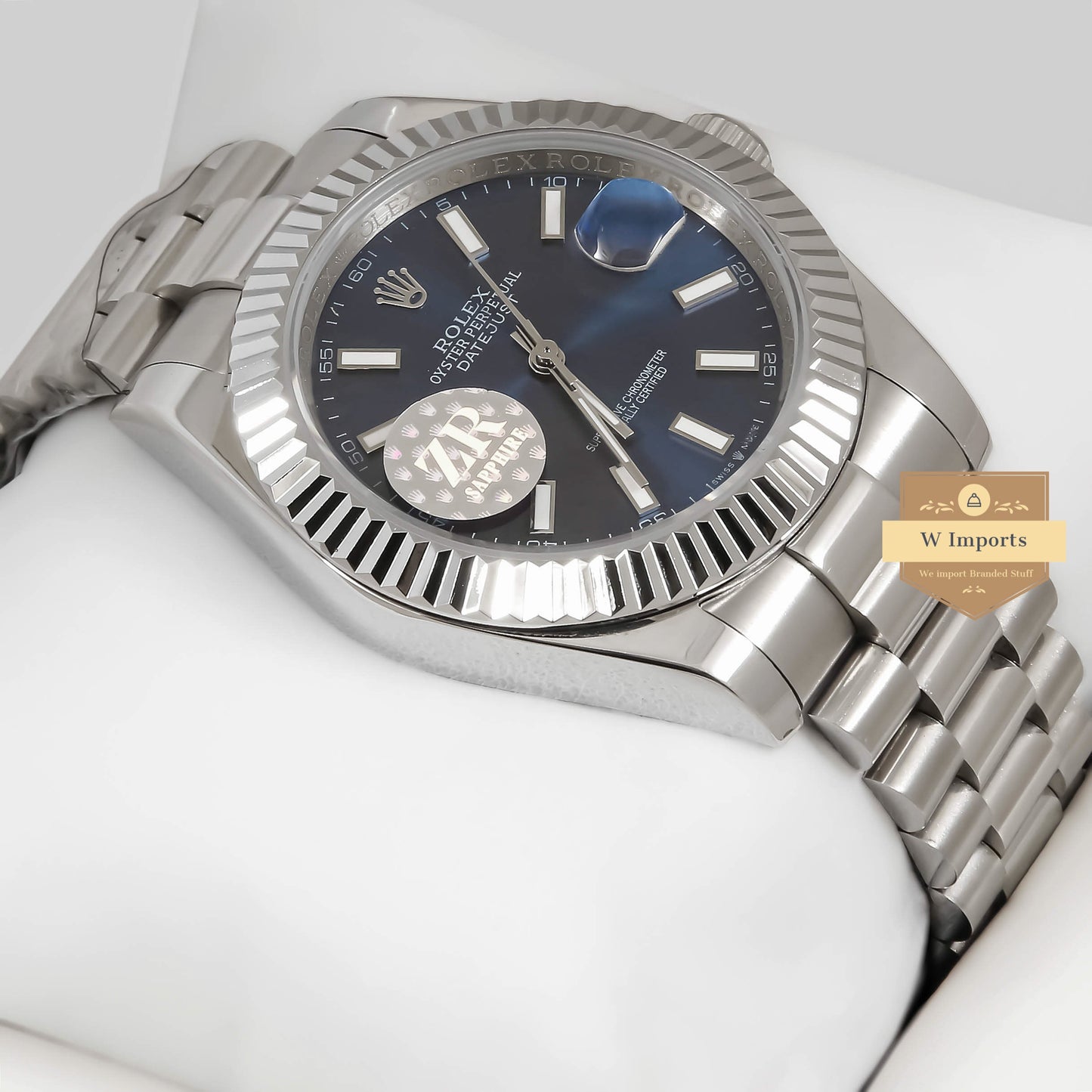 LATEST COLLECTION 41 SILVER WITH BLUE DIAL AUTOMATIC WATCH ZR FACTORY