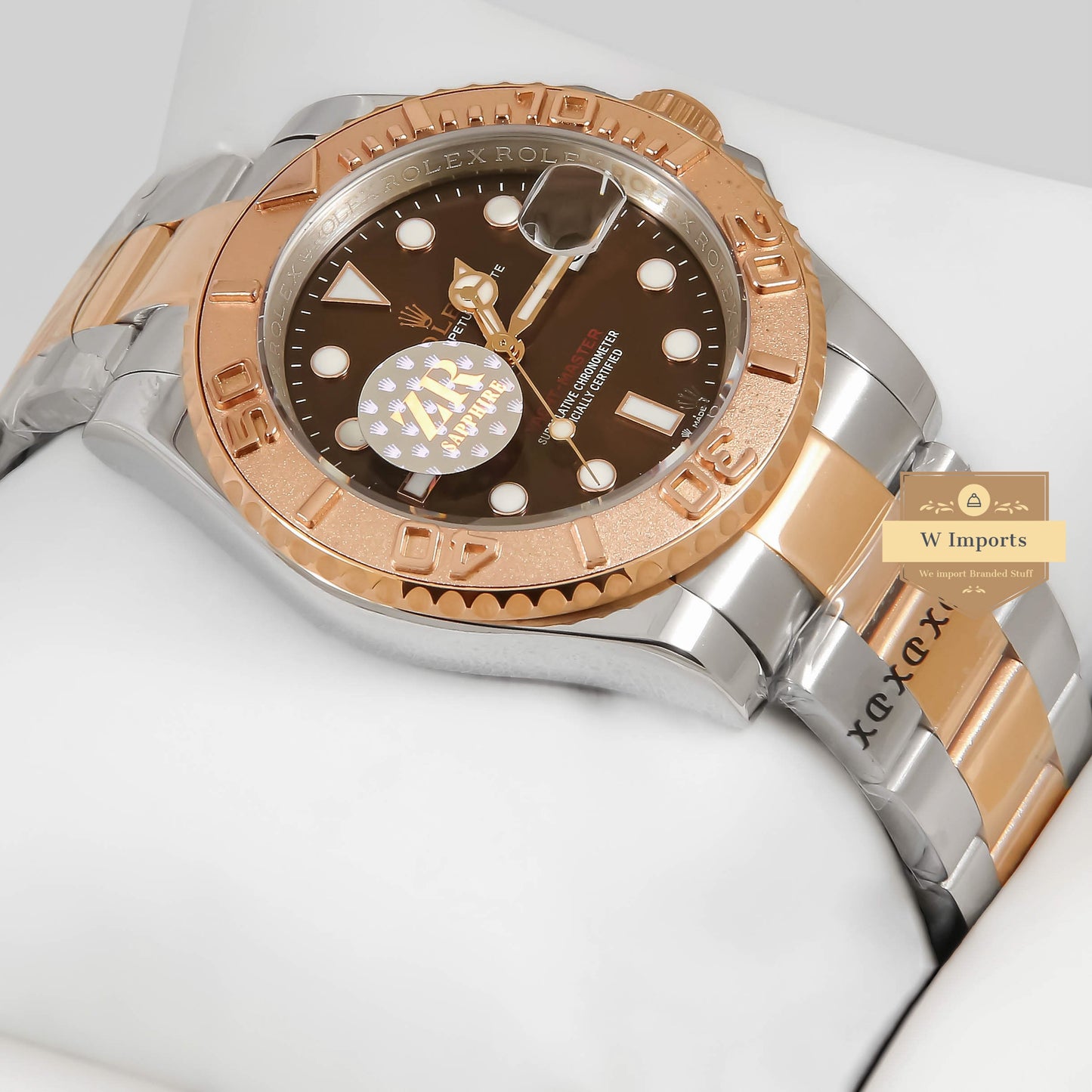 Latest Collection 42mm Two Tone rose gold with brown dialn automatic watch ZR Factory