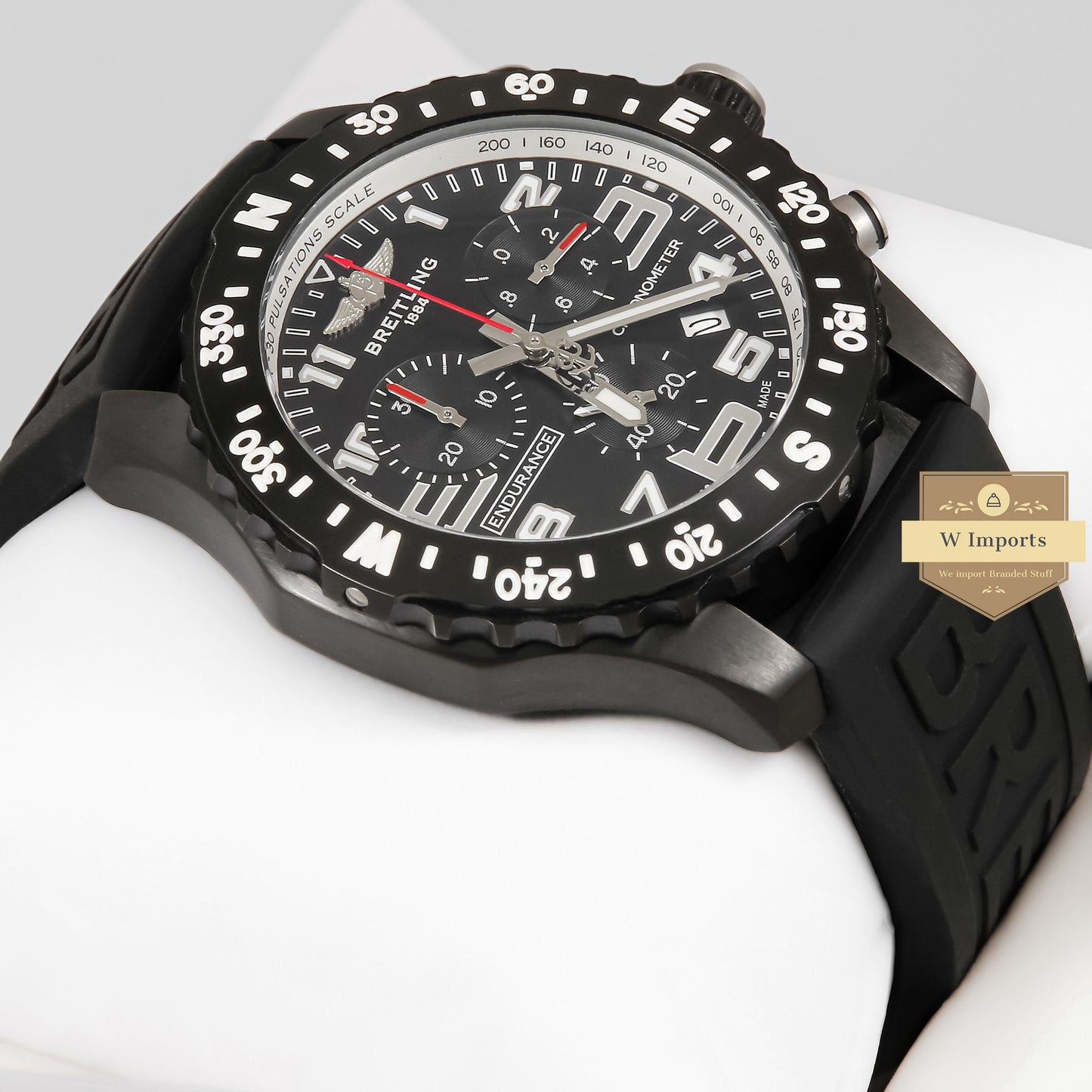 LATEST COLLECTION CHRONGRAPH ALL BLACK WITH RUBBER STRAP
