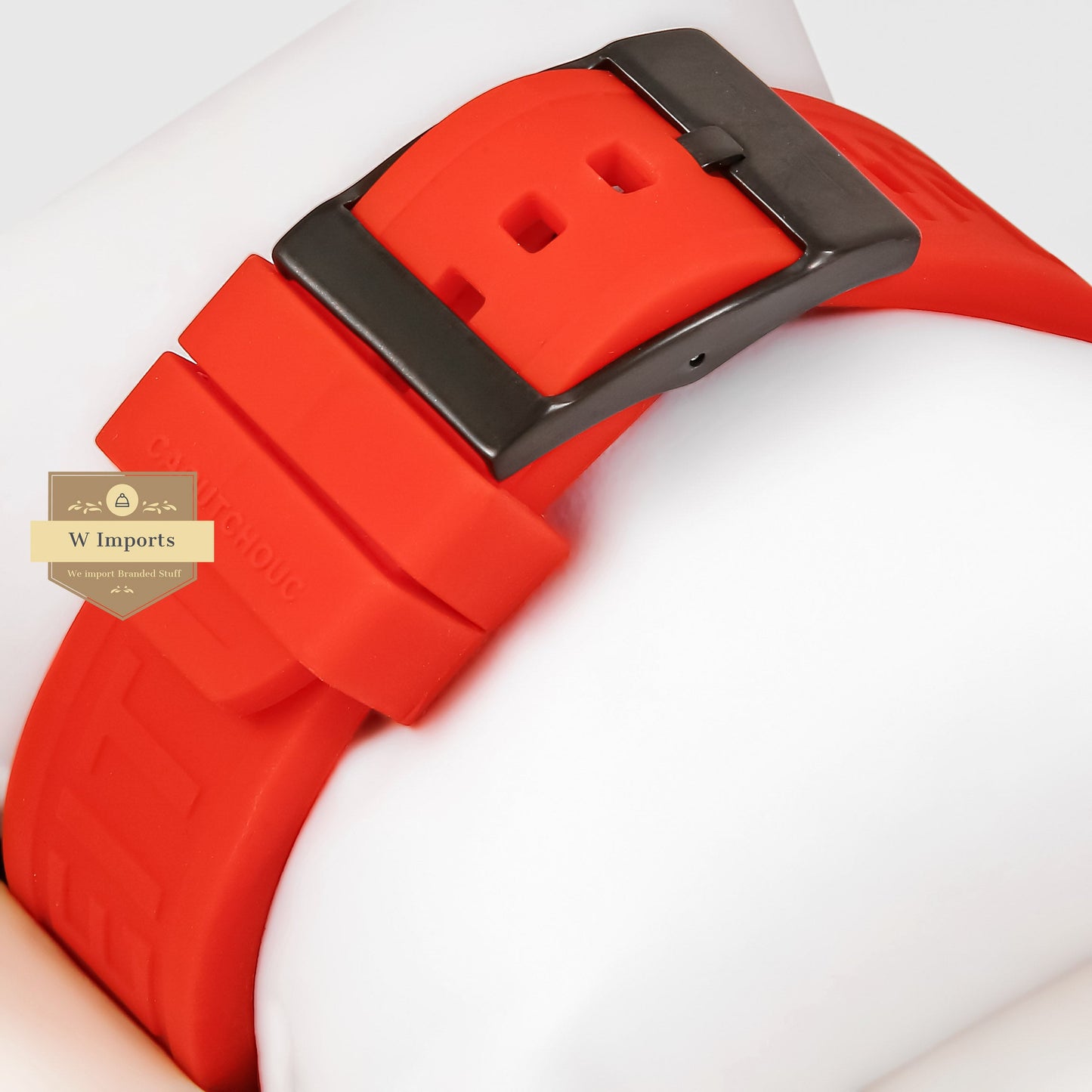 LATEST COLLECTION CHRONGRAPH BLACK CASE WITH RED RUBBER STRAP