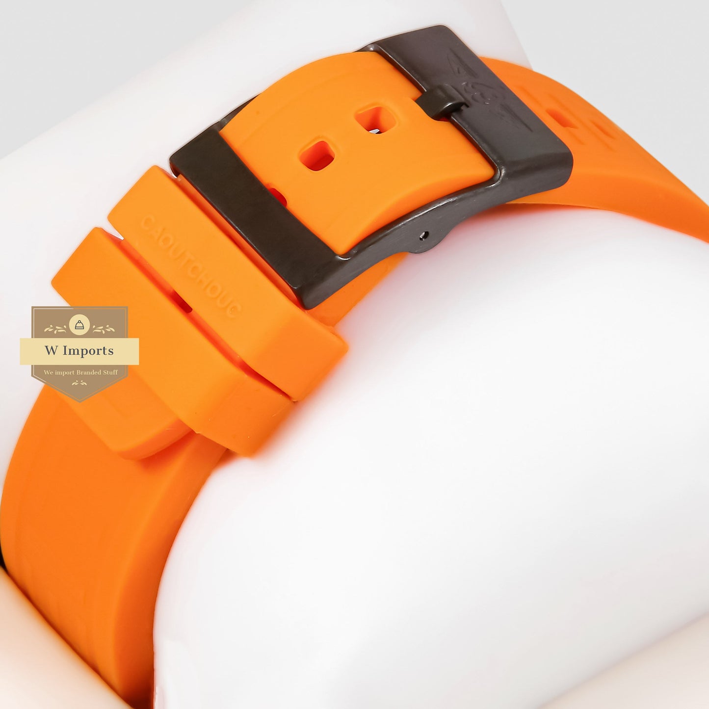 LATEST COLLECTION CHRONGRAPH BLACK CASE WITH ORANGE RUBBER STRAP
