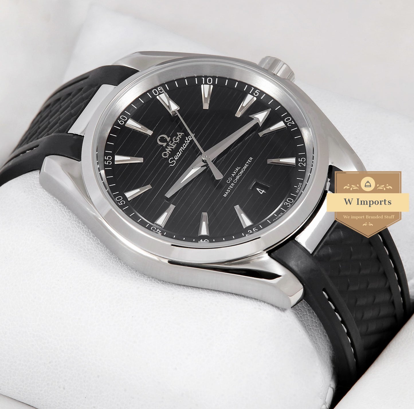 Latest Collection Silver Case With Black Dial & Rubber Strap