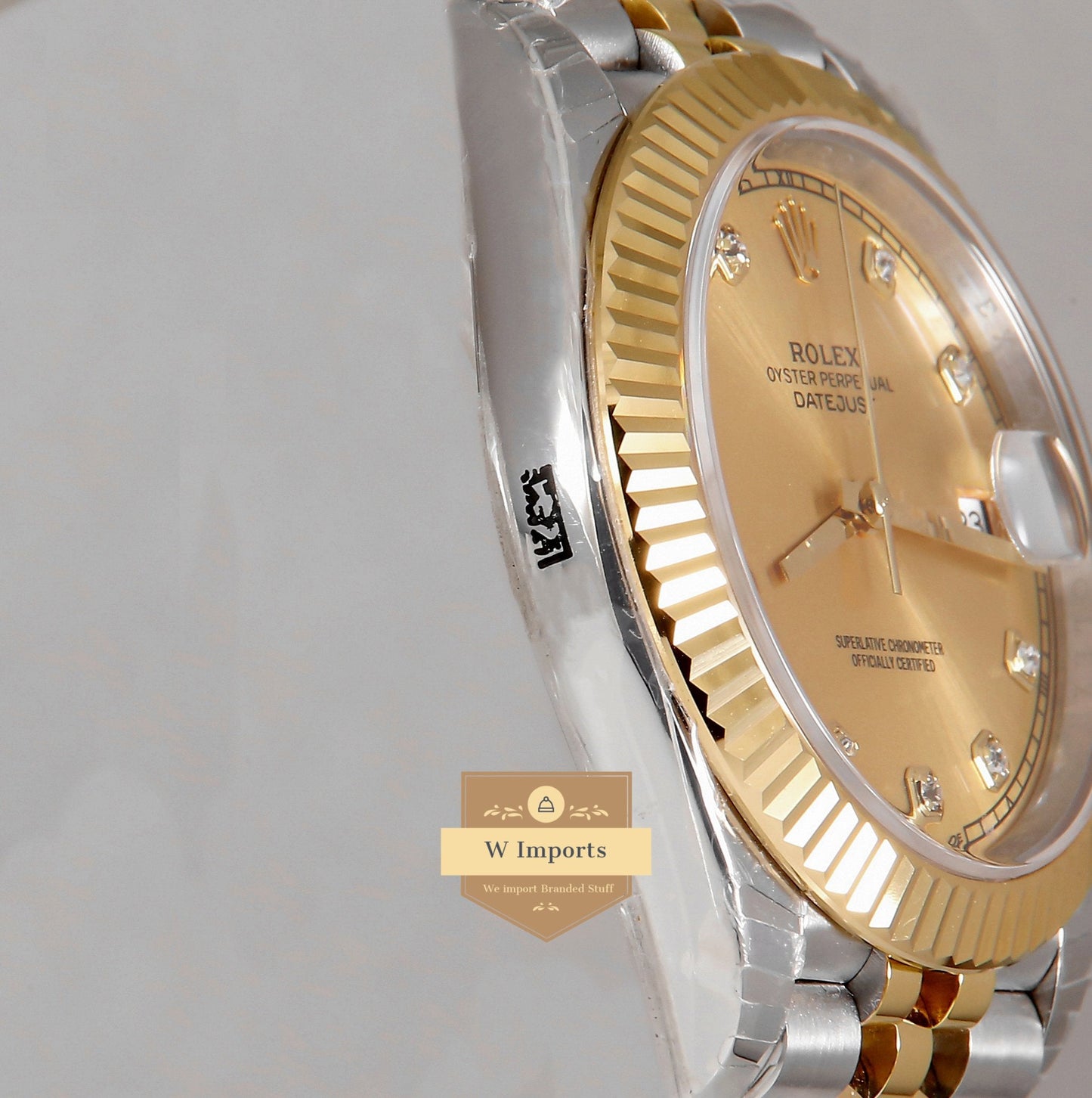 Latest Collection 41 Two Tone Yellow Gold With Dial & Stone Figure Automatic Watch EW Made