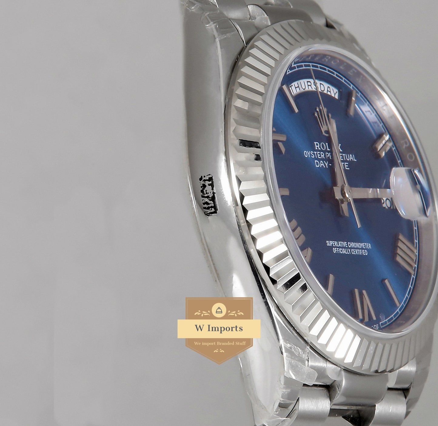 Latest Collection 40 Silver With Blue Dial & Roman Numerals Automatic Watch GS Made