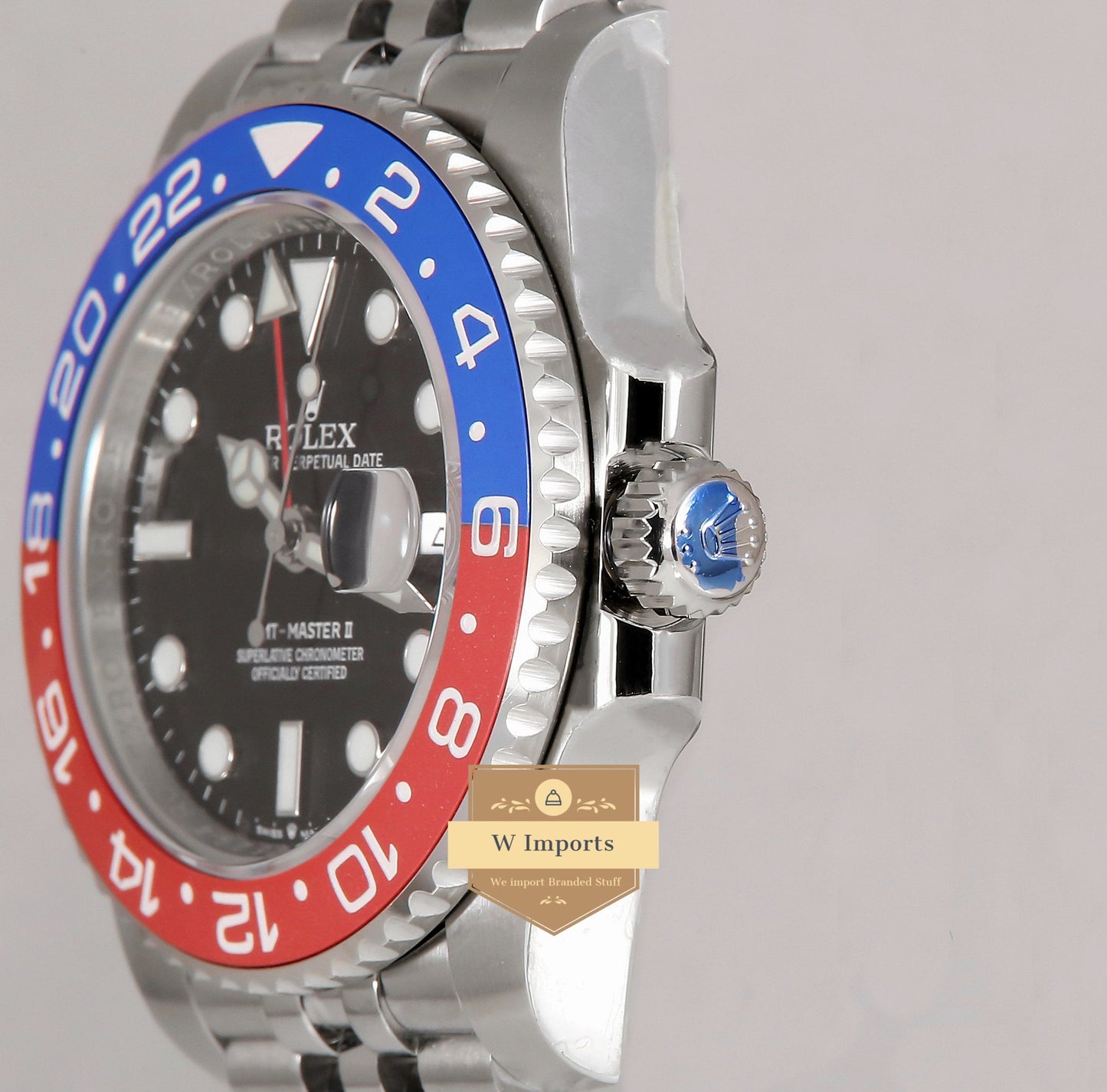 Latest Collection GMT 40 Silver With Black Dial & Pepsi Bezel Automatic Watch EW Made