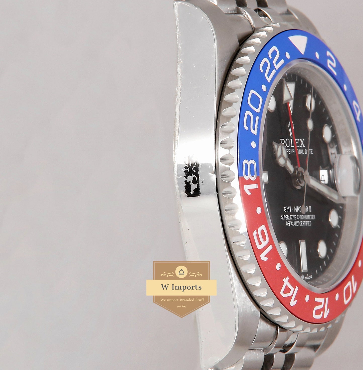 Latest Collection GMT 40 Silver With Black Dial & Pepsi Bezel Automatic Watch EW Made