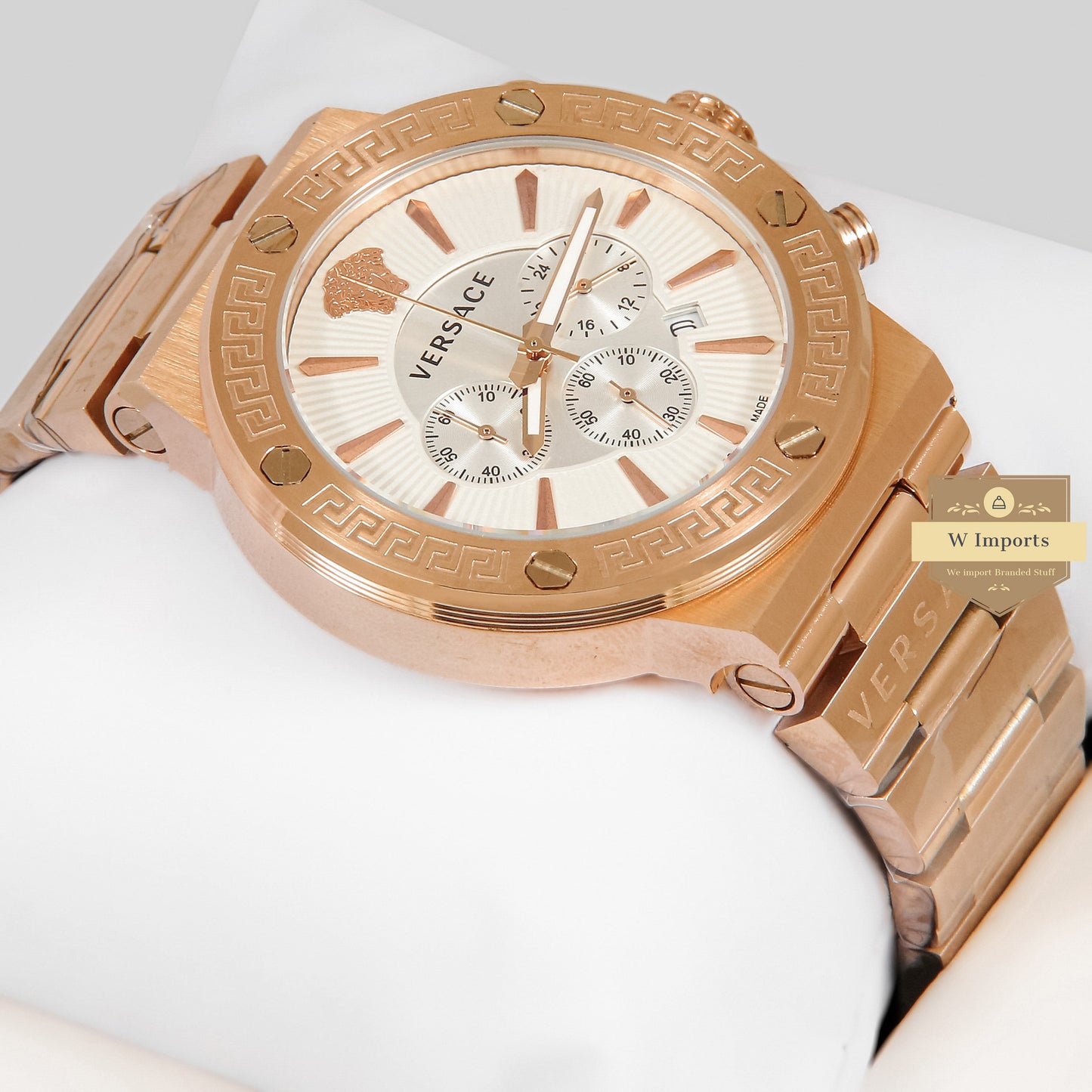 LATEST COLLECTION CHRONOGRAPH ROSE GOLD STAINLESS STEEL WITH WHITE DIAL