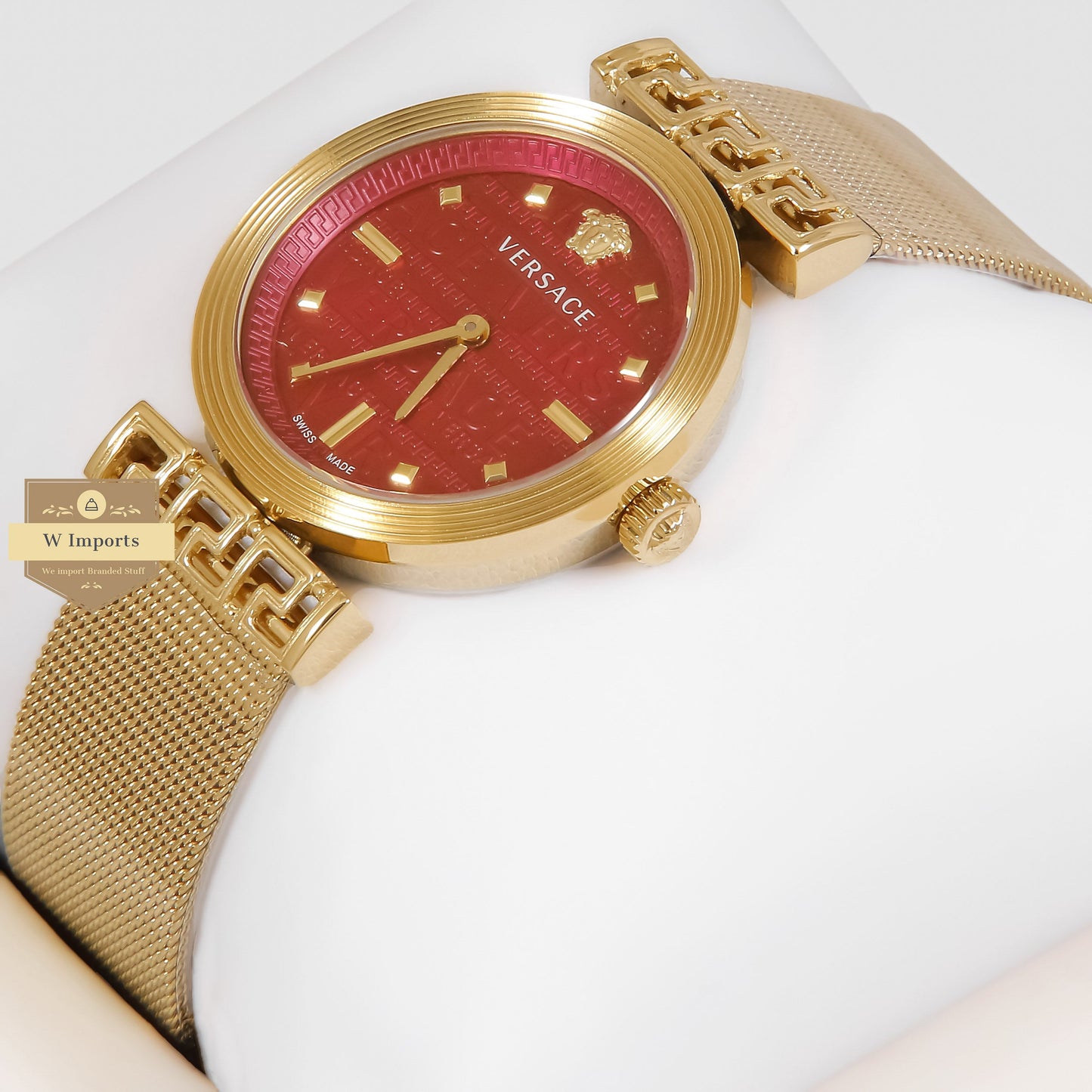 LATEST COLLECTION YELLOW GOLD WITH RED DIAL LADIES WATCH