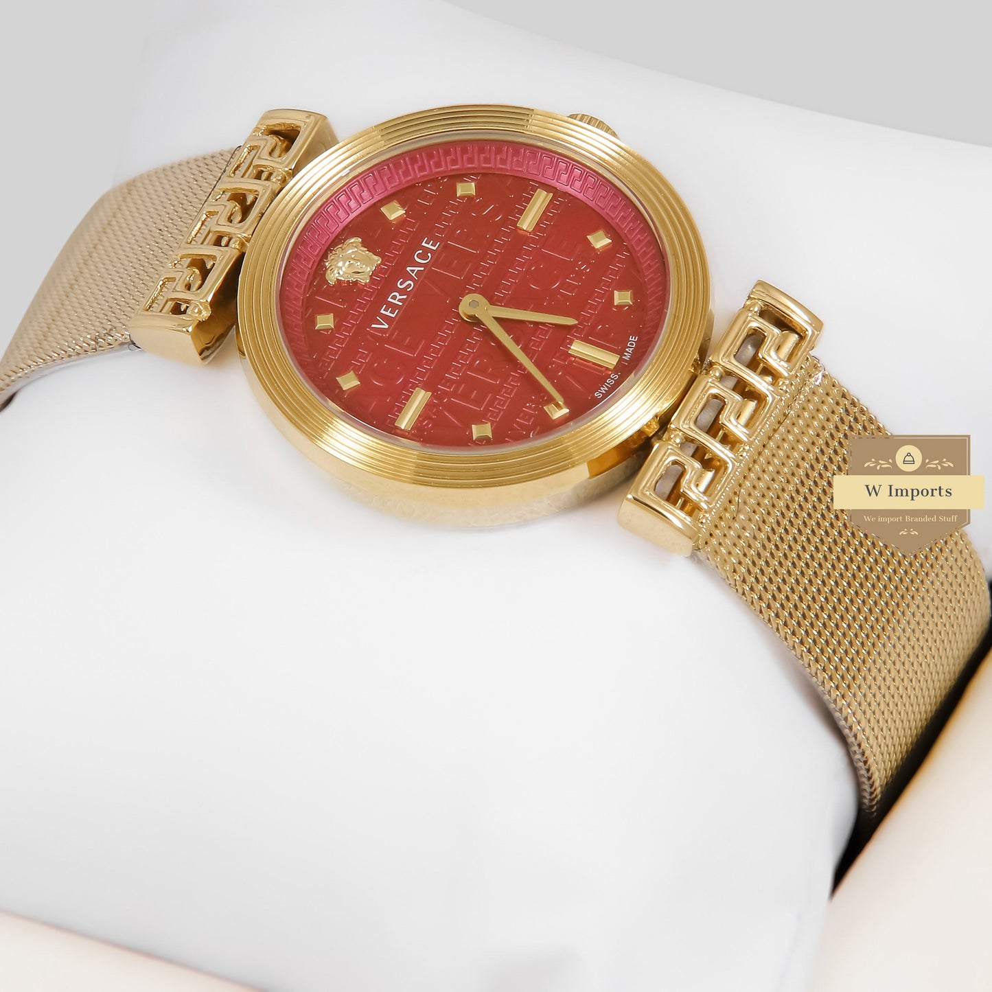 LATEST COLLECTION YELLOW GOLD WITH RED DIAL LADIES WATCH