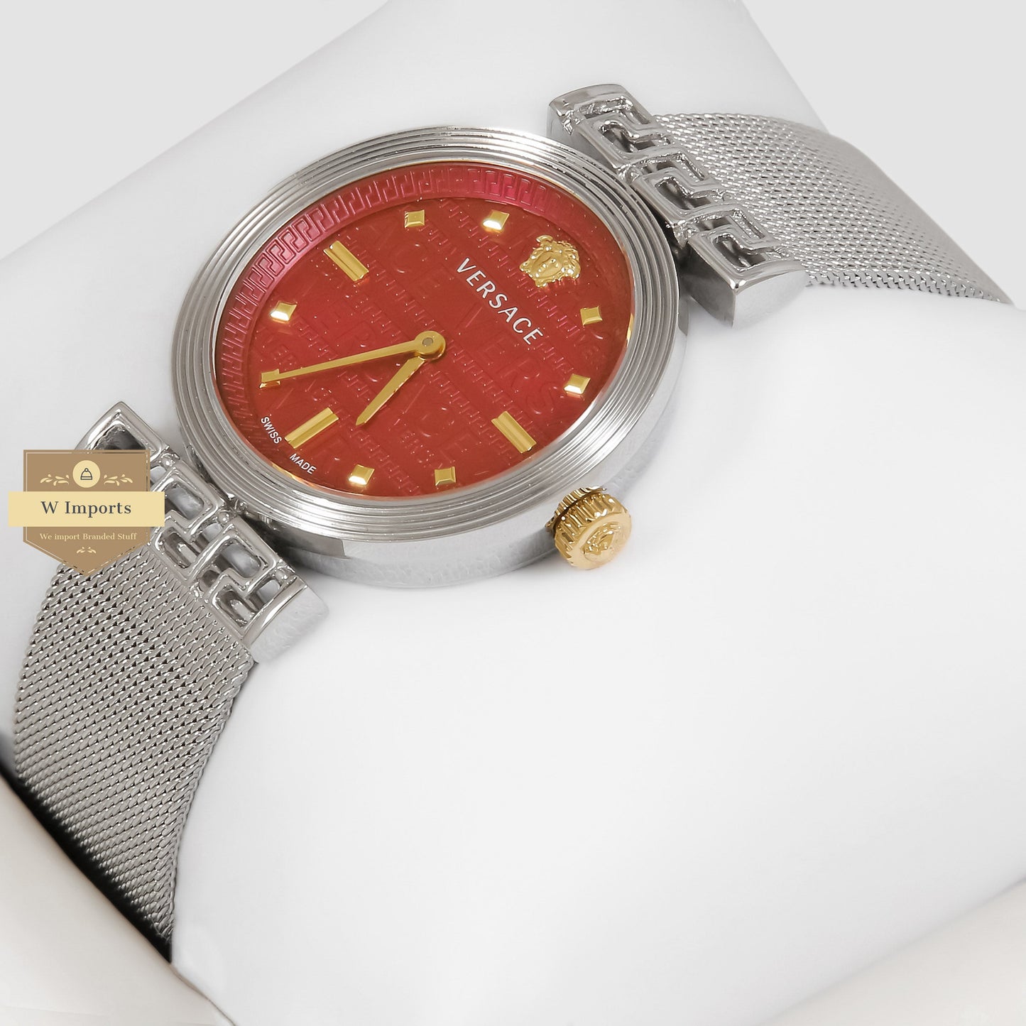 LATEST COLLECTION SILVER WITH RED DIAL LADIES WATCH