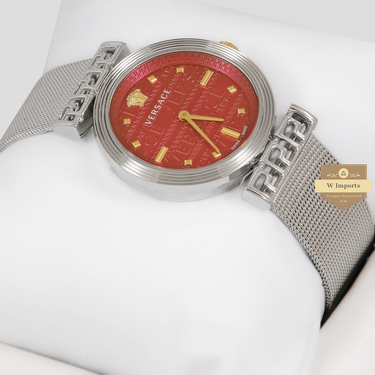 LATEST COLLECTION SILVER WITH RED DIAL LADIES WATCH