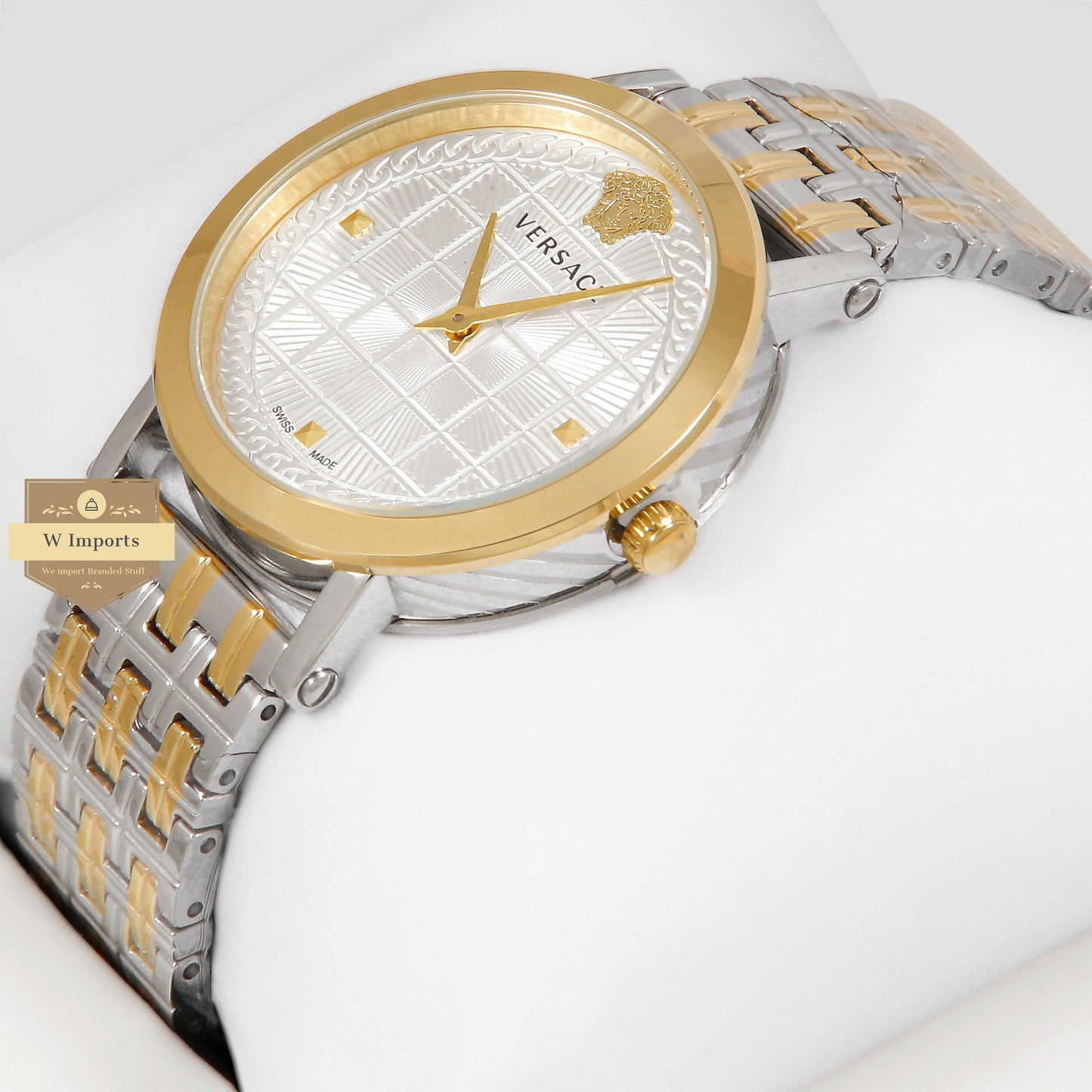 LATEST COLLECTION TWO TONE YELLOW GOLD WITH WHITE DIAL LADIES WATCH