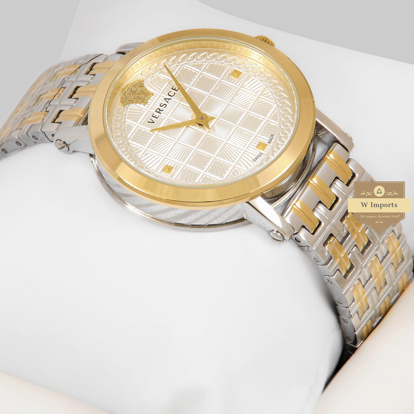 LATEST COLLECTION TWO TONE YELLOW GOLD WITH WHITE DIAL LADIES WATCH