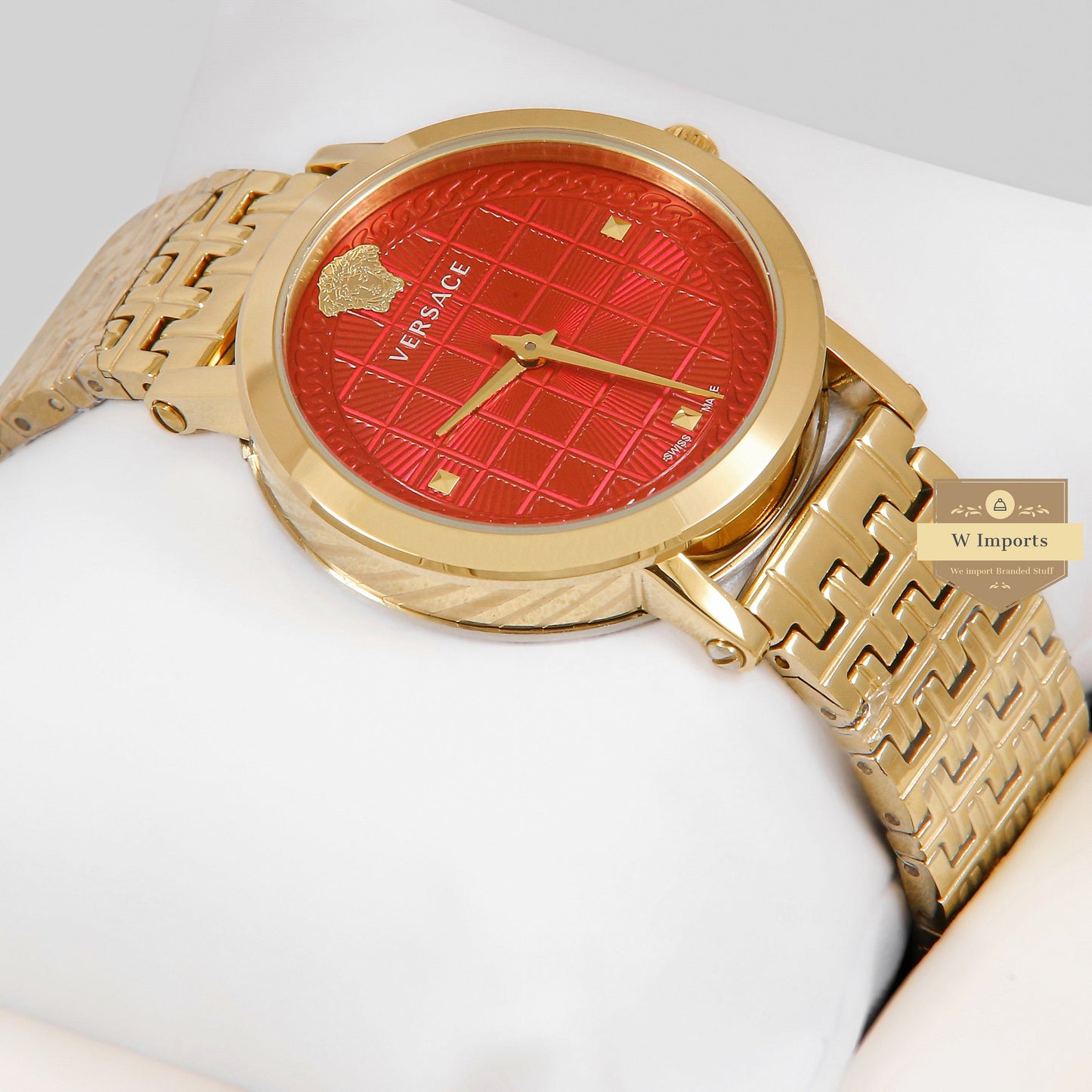 LATEST COLLECTION YELLOW GOLD WITH RED DIAL LADIES WATCH