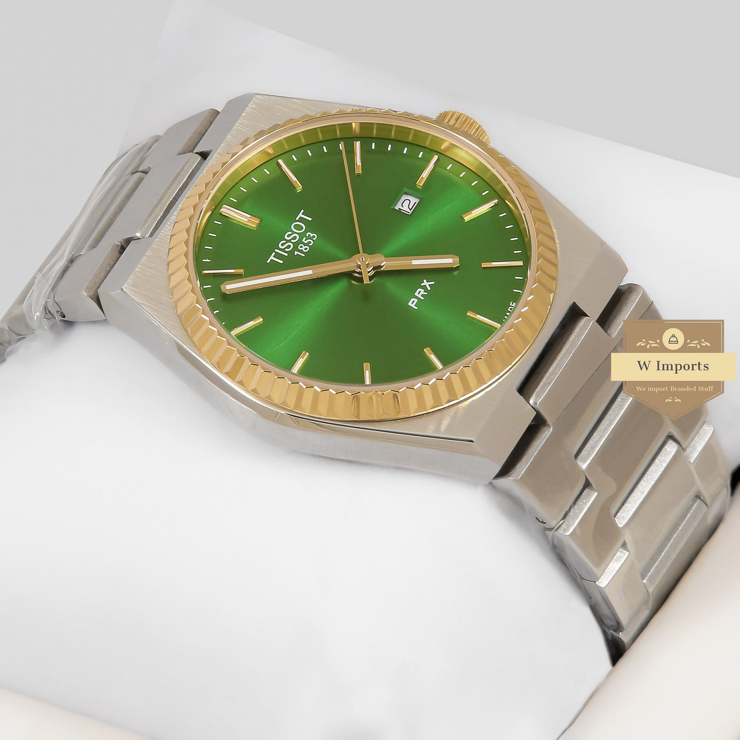 LATEST COLLECTION PRX SILVER WITH GREEN DIAL WATCH