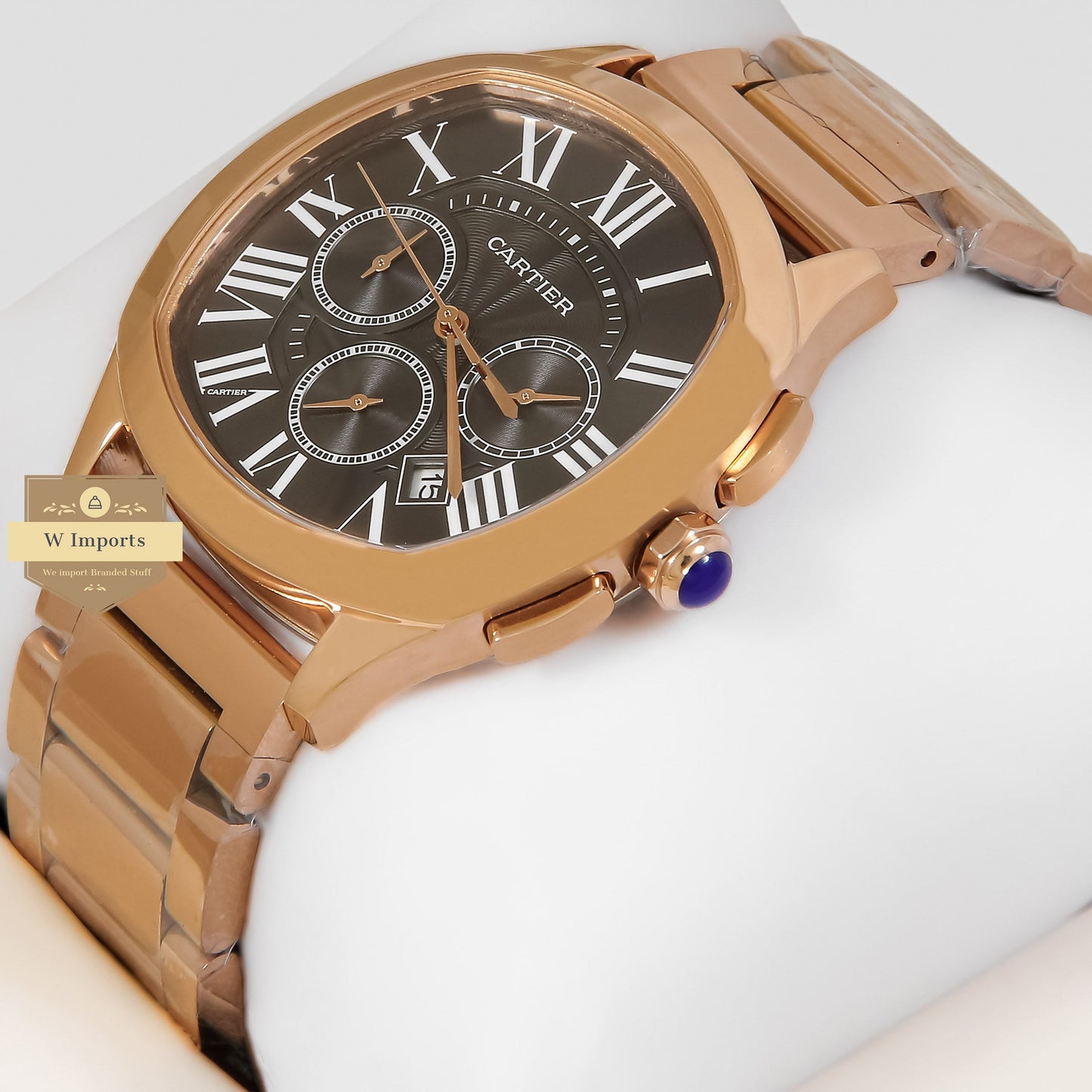 LATEST COLLECTION CHRONOGRAPH ROSE GOLD WITH BLACK DIAL CHAIN WATCH
