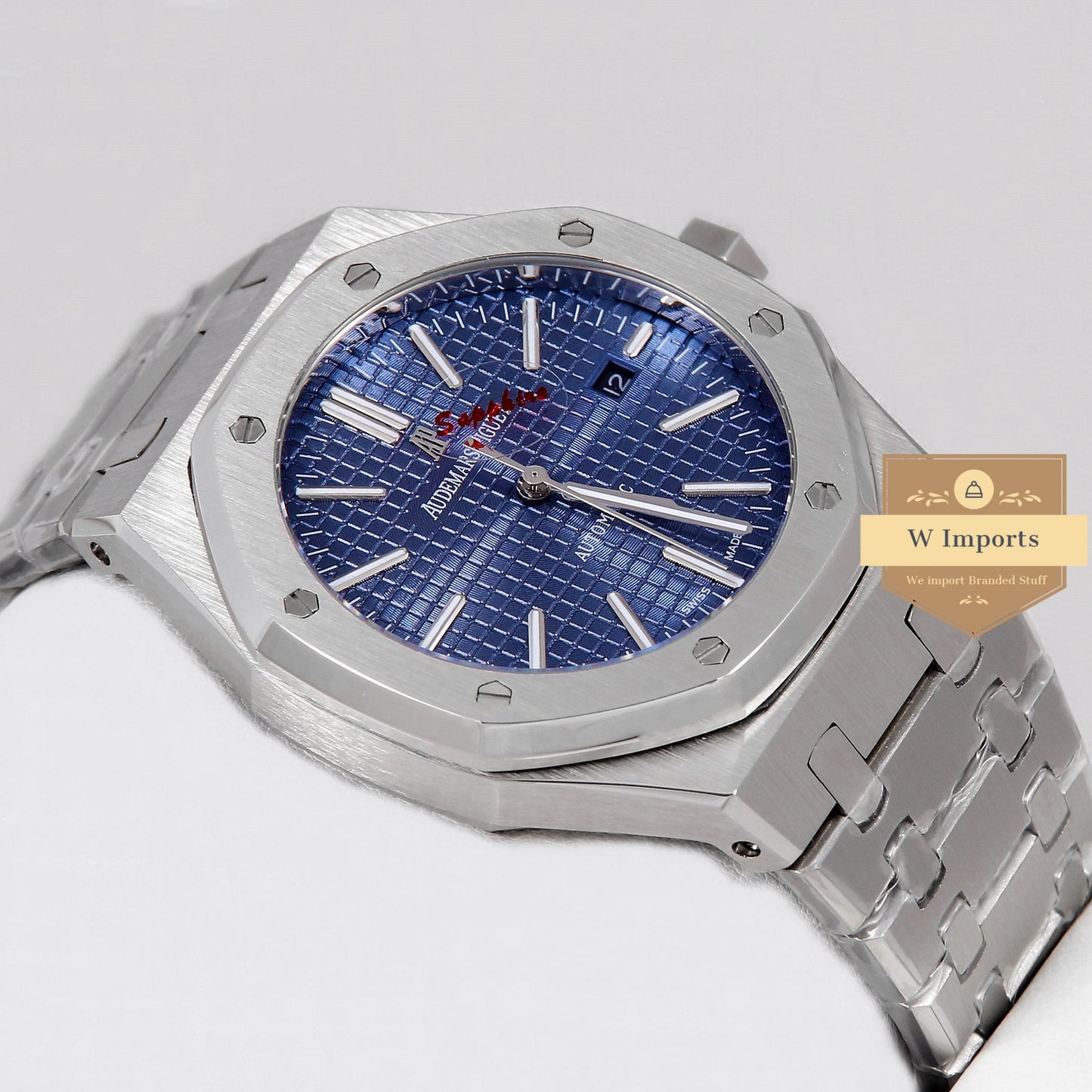 Latest Collection Silver With Blue Dotted Dial Automatic Watch