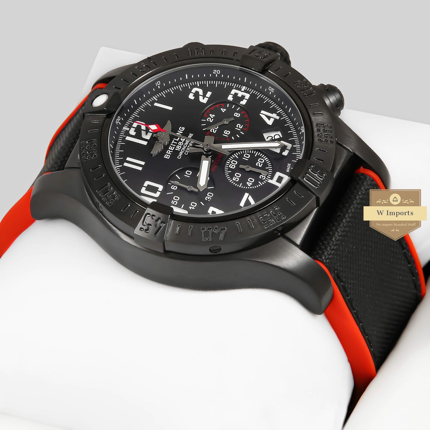 Latest Collection Chronograph Black Case With Dial Strap Watch