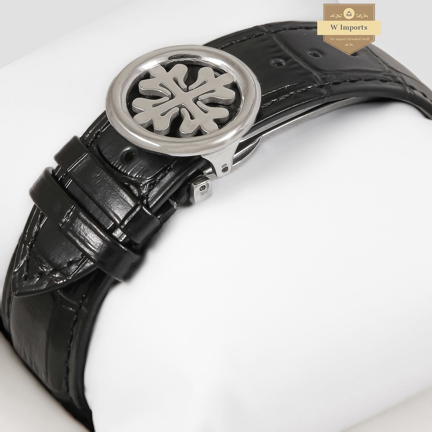 LATEST COLLECTION CHRONOGRAPH SILVER CASE WITH GREEN DIAL & BLACK LEATHER STRAP
