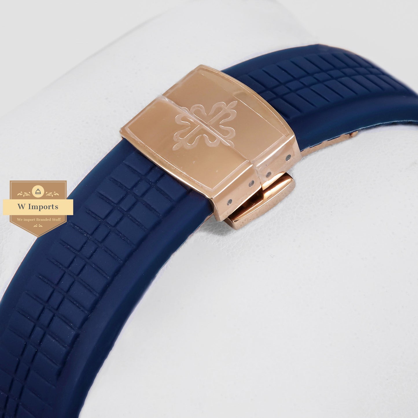 Latest Collection Rose Gold Case With Blue Dial & Rubber Strap Automatic Watch