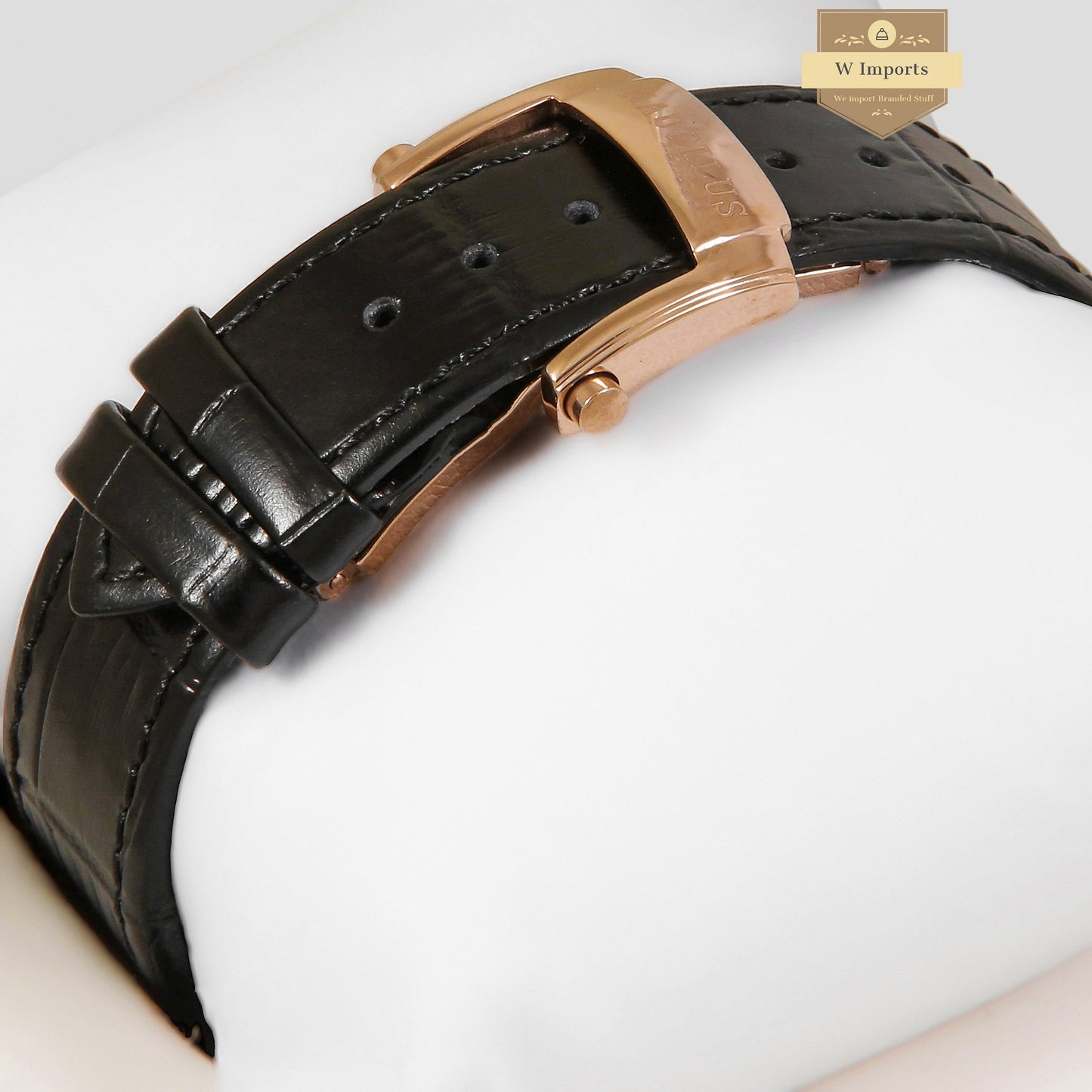 LATEST COLLECTION ANNUAL CALENDER MOON PHASE ROSE GOLD CASE WITH WHITE DIAL & BLACK LEATHER STRAP