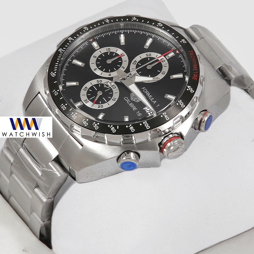 Latest Collection Chronograph Silver With Black Dial & Bezel
