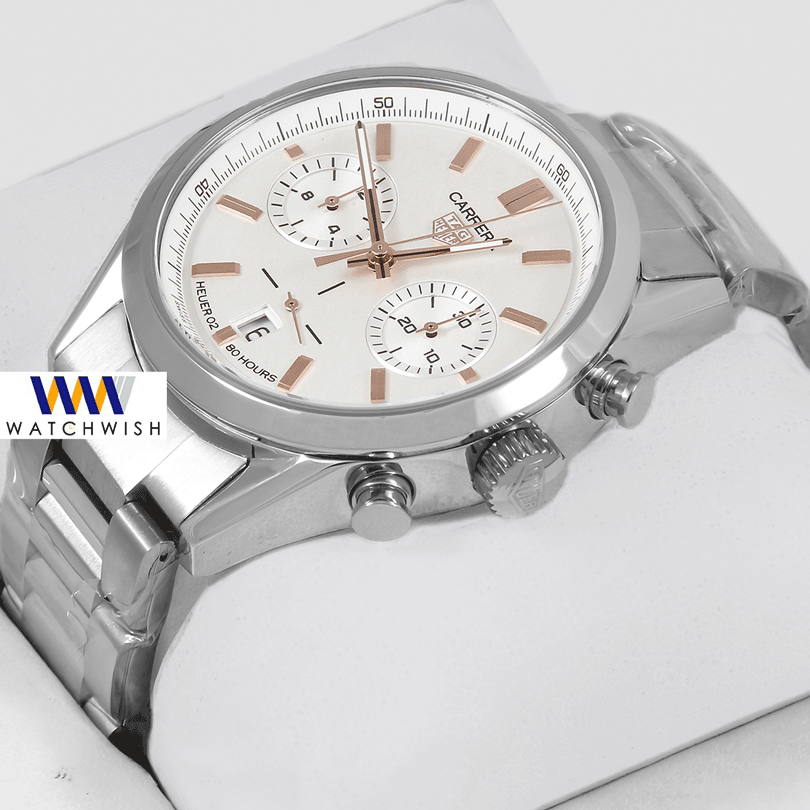 Latest Collection Chronograph Silver Chain With White Dial