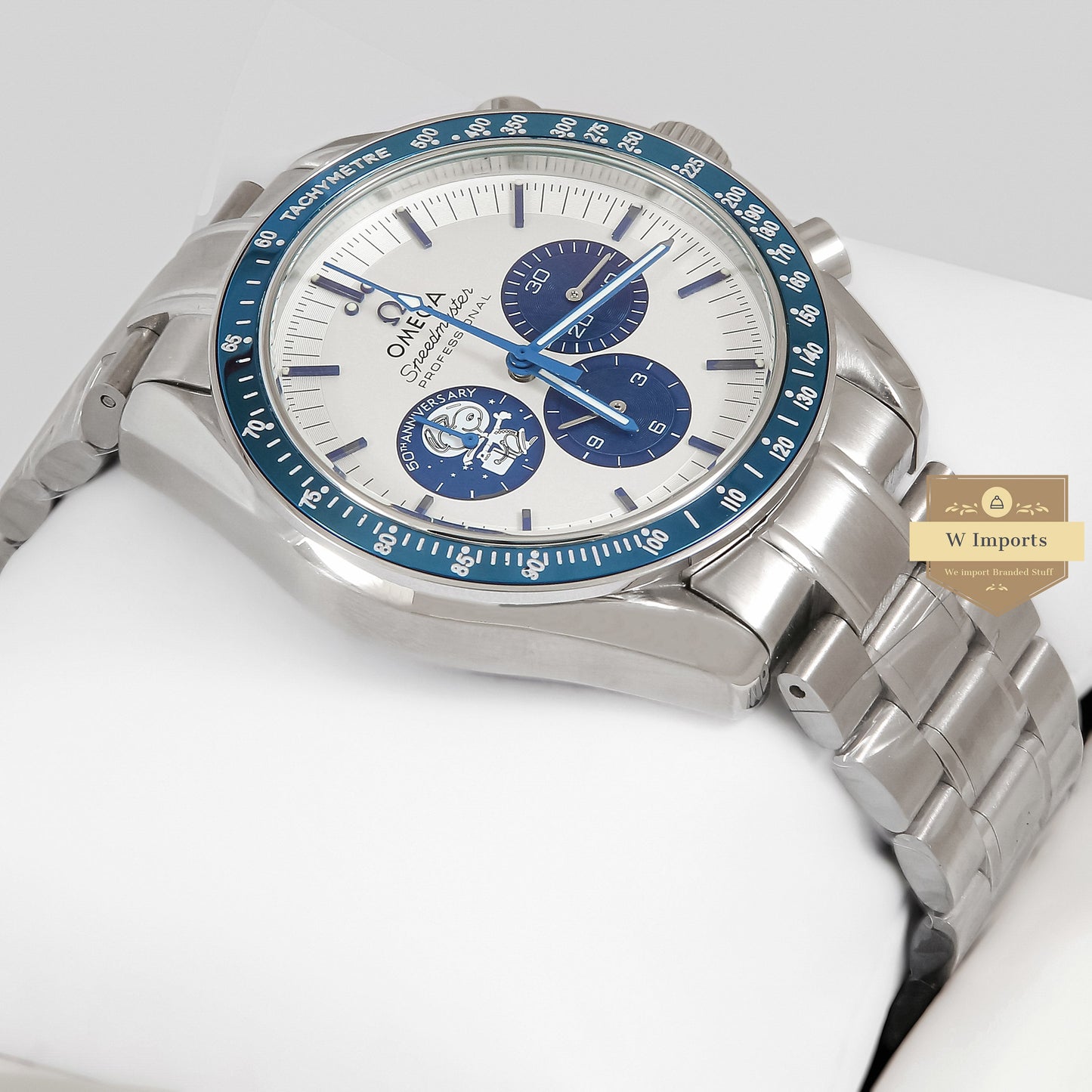 Latest Collection Chronograph Silver With White Dial Chain Watch