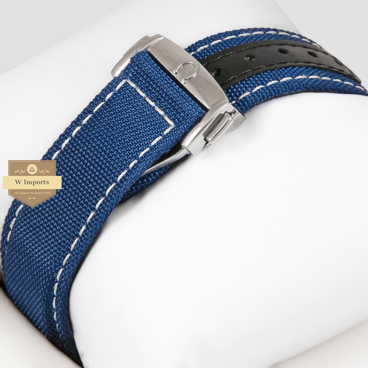 LATEST PREMIUM SILVER WITH WHITE DIAL AND BLUE VELVET STRAP
