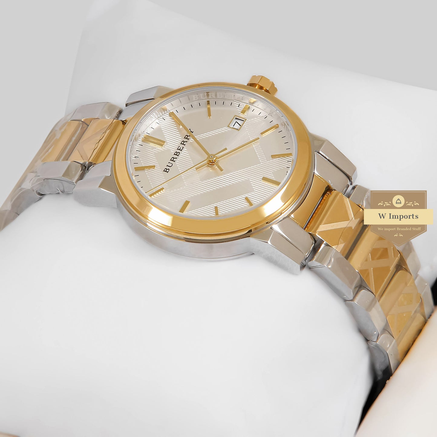 LATEST COLLECTION TWO TONE YELLOW GOLD WITH WHITE DIAL LADIES WATCH