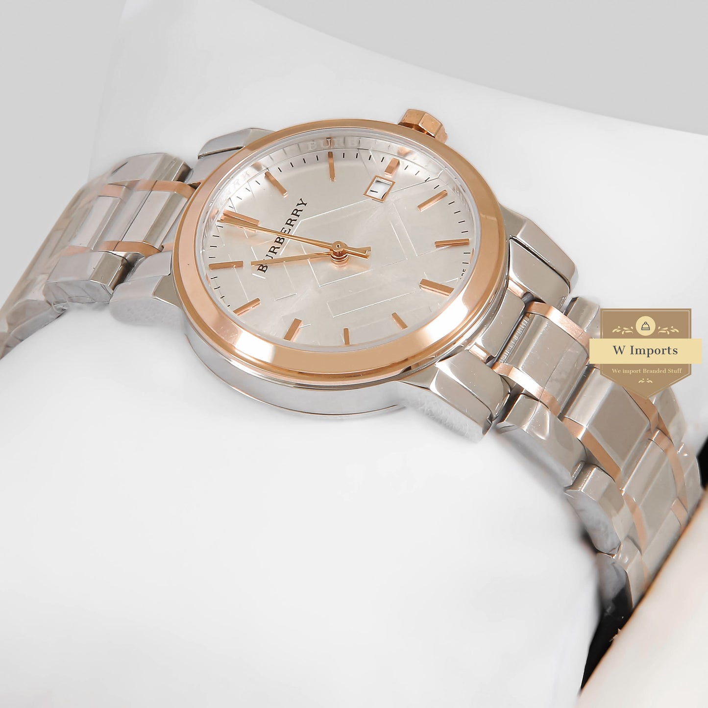 Latest Collection Silver & Rose Gold Watch With White Dial Ladies watch