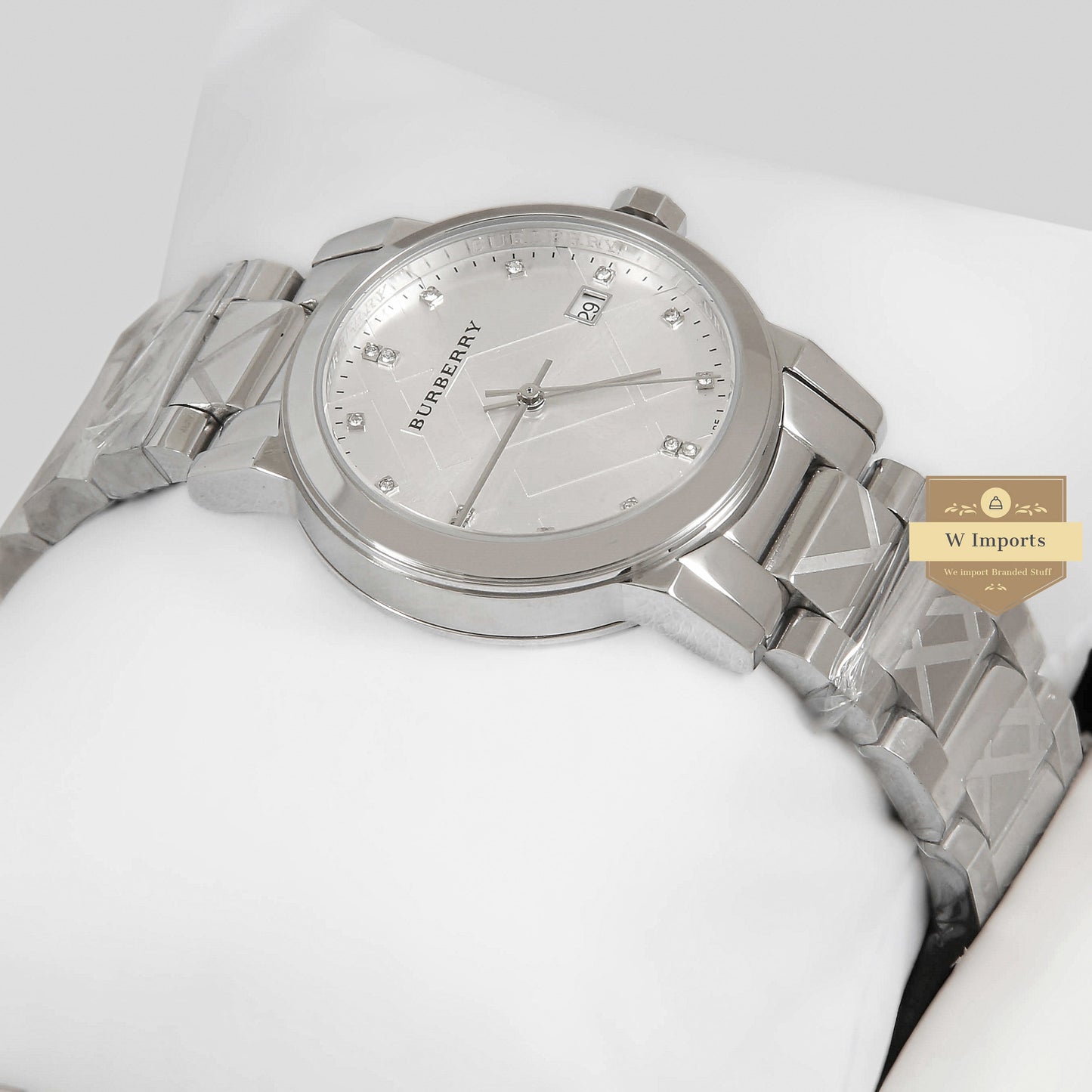 LATEST COLLECTION ALL SILVER WITH DIAL & STONE FIGURE LADIES WATCH