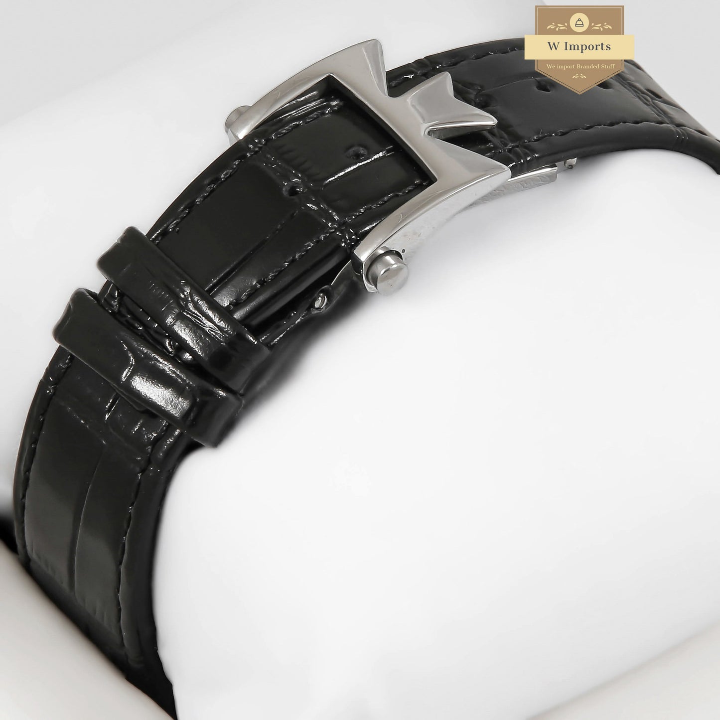 LATEST COLLECTION TOURBILLON SILVER CASE WITH DIAL & BLACK LEATHER STRAP