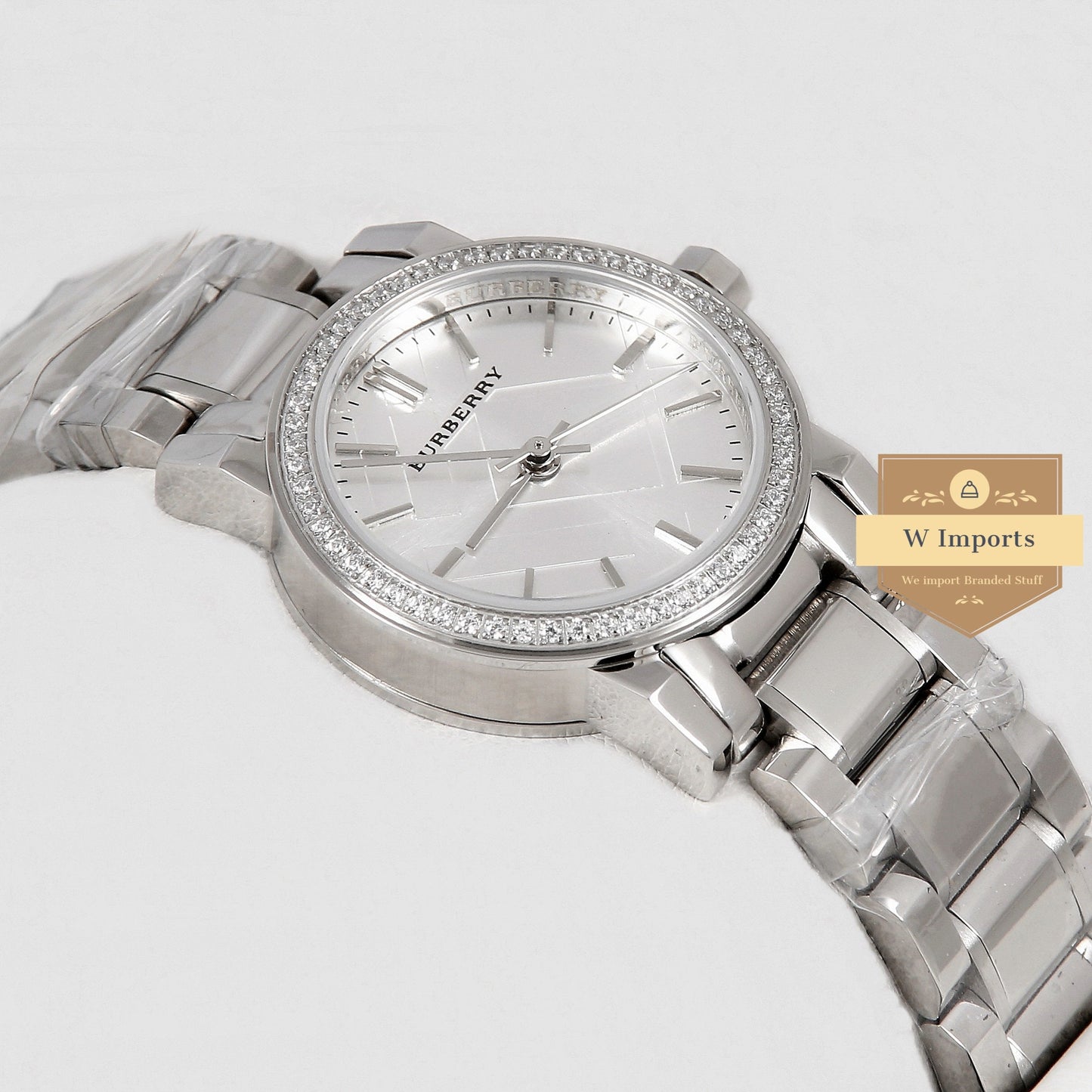 Latest Collection All Silver With Stone Bezel Ladies Watch