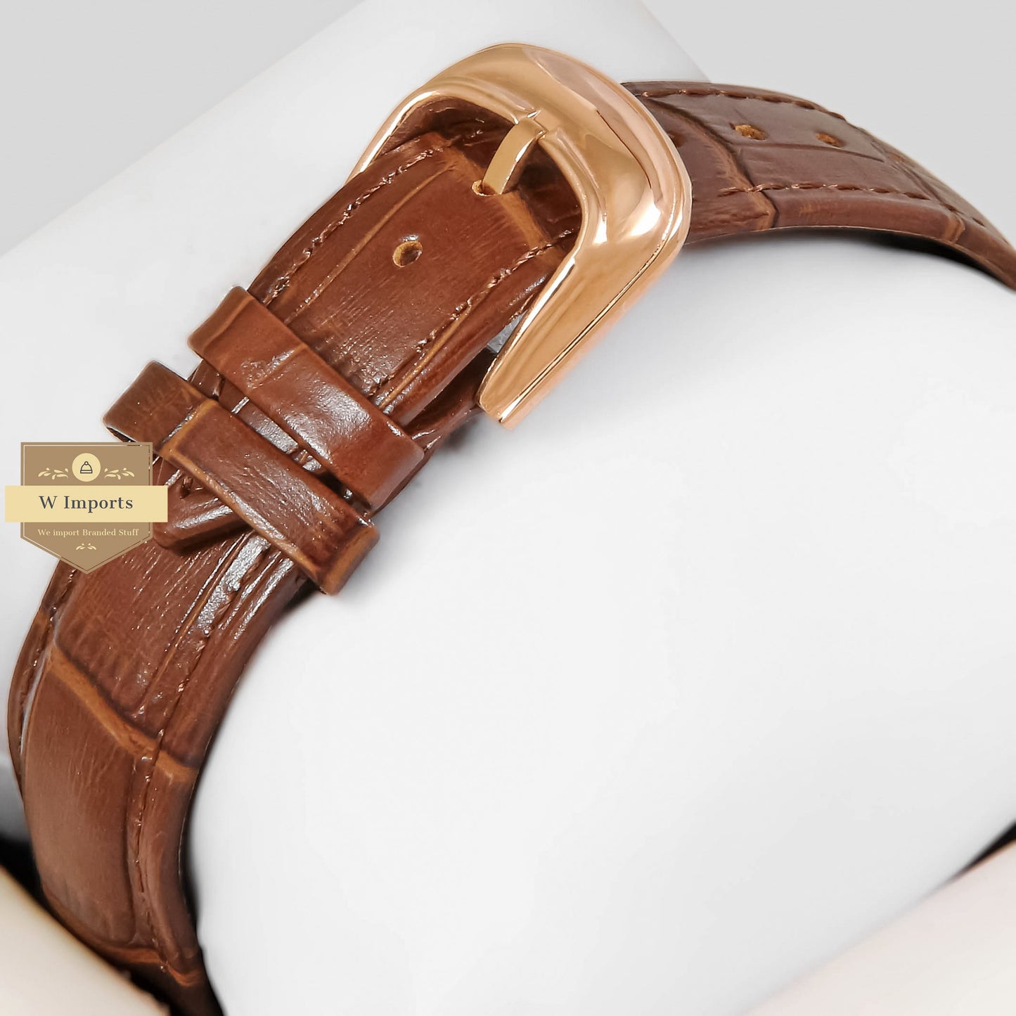 LATEST COLLECTION TOURBILLON ROSE GOLD CASE WITH WHITE DIAL AND BROWN LEATHER STRAP