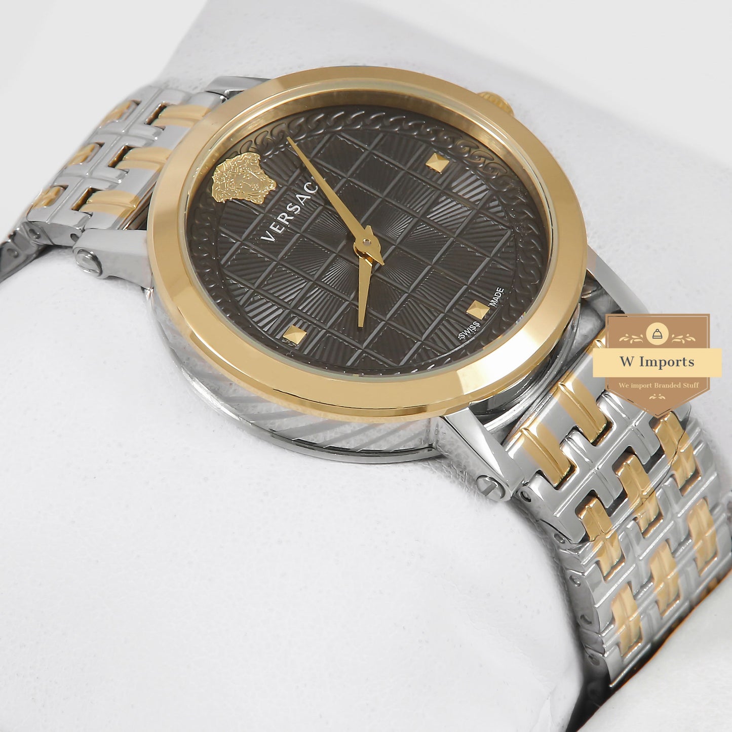 Latest Collection Two Tone Yellow Gold With Black Dial Ladies Watch
