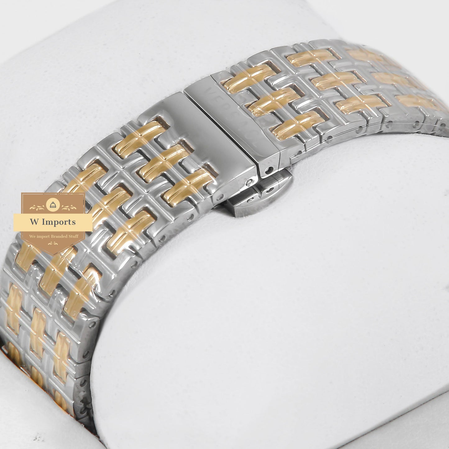Latest Collection Two Tone Yellow Gold With Black Dial Ladies Watch