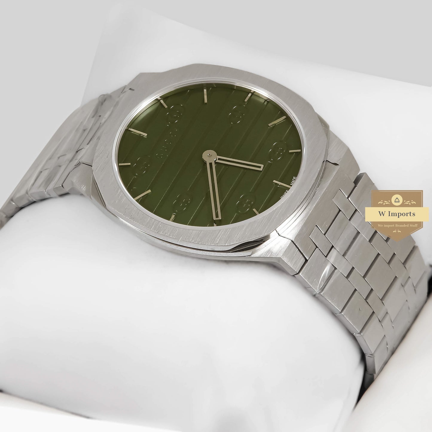 LATEST COLLECTION SILVER WITH GREEN DIAL CHAIN WATCH