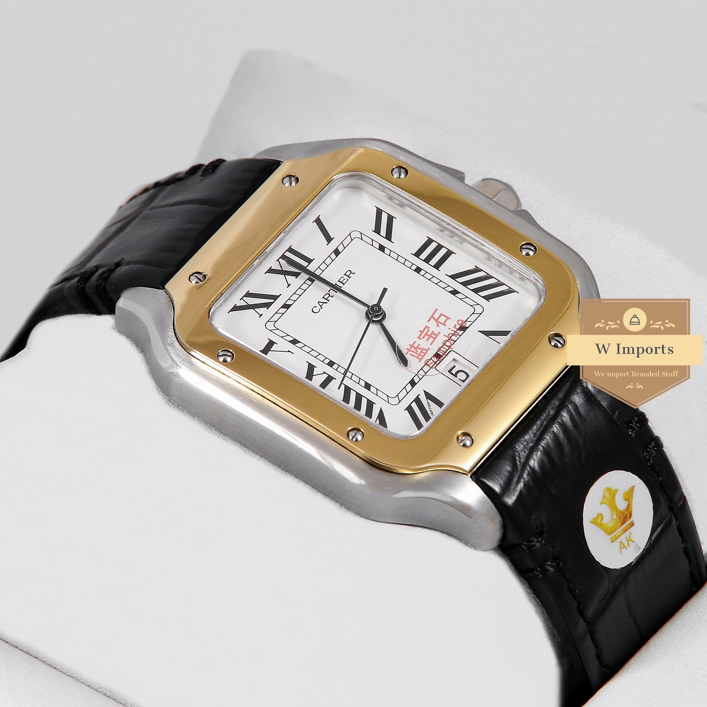 Latest Collection Silver Case With White Dial & Black Leather Strap