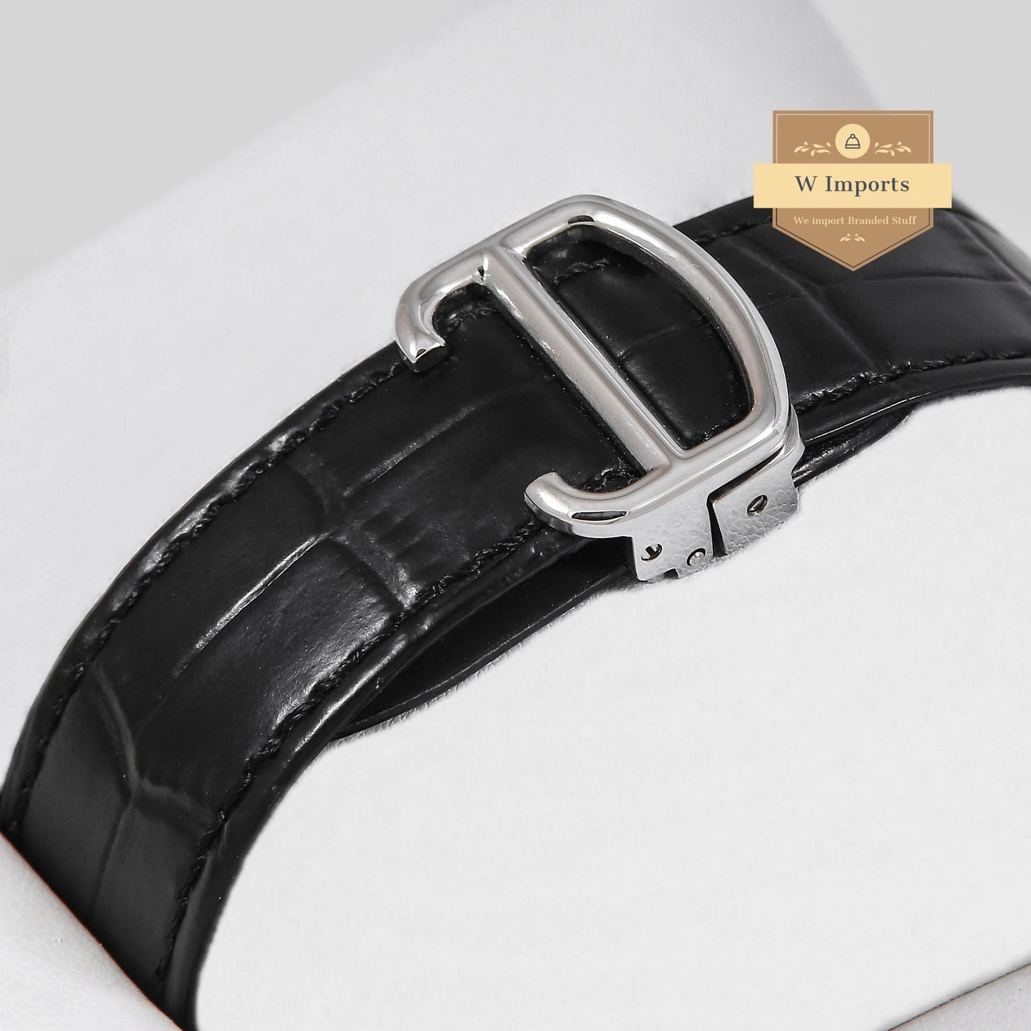 Latest Collection Silver Case With White Dial & Black Leather Strap
