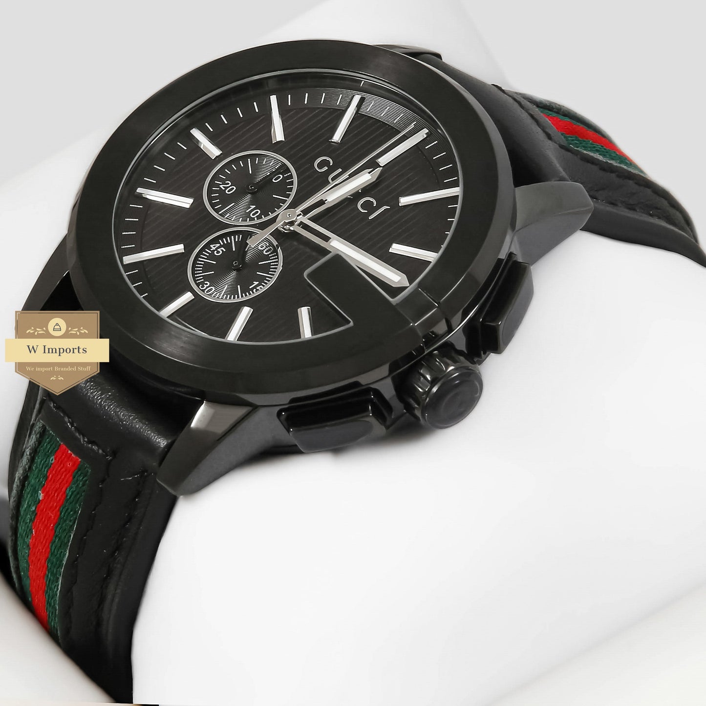 LATEST COLLECTION CHRONOGRAPH ALL BLACK WITH DIAL AND LEATHER STRAP