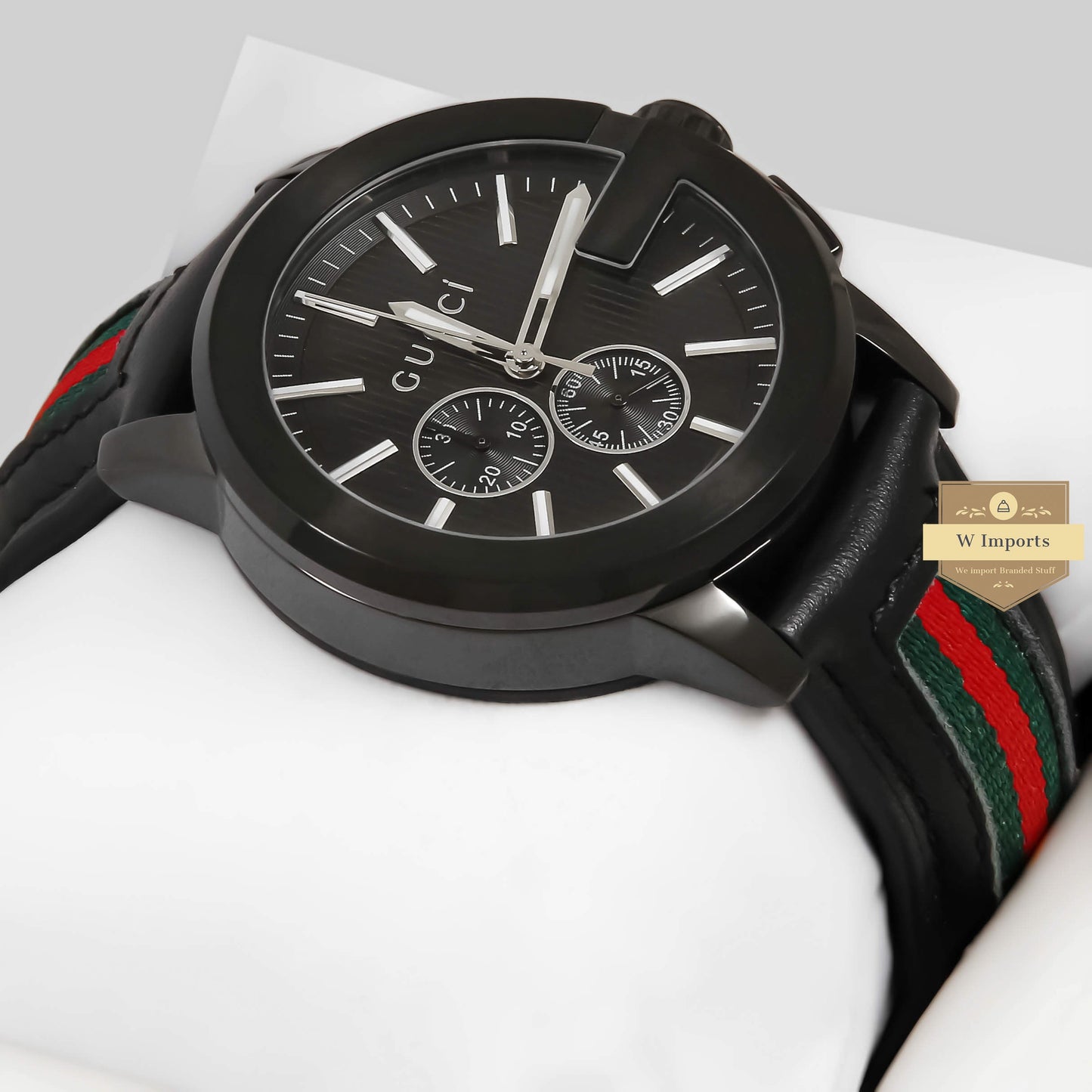 LATEST COLLECTION CHRONOGRAPH ALL BLACK WITH DIAL AND LEATHER STRAP